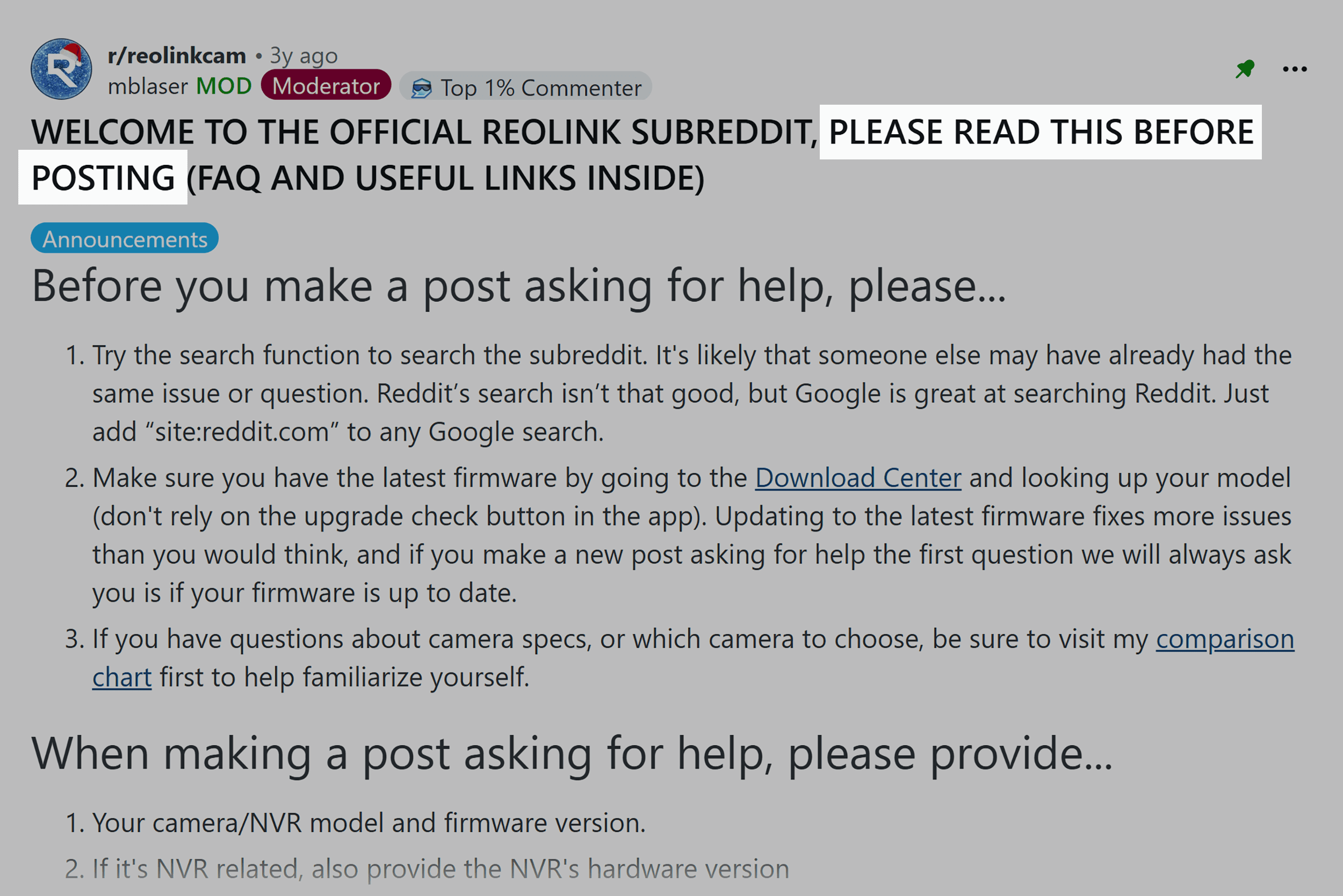 Reddit – Welcome post
