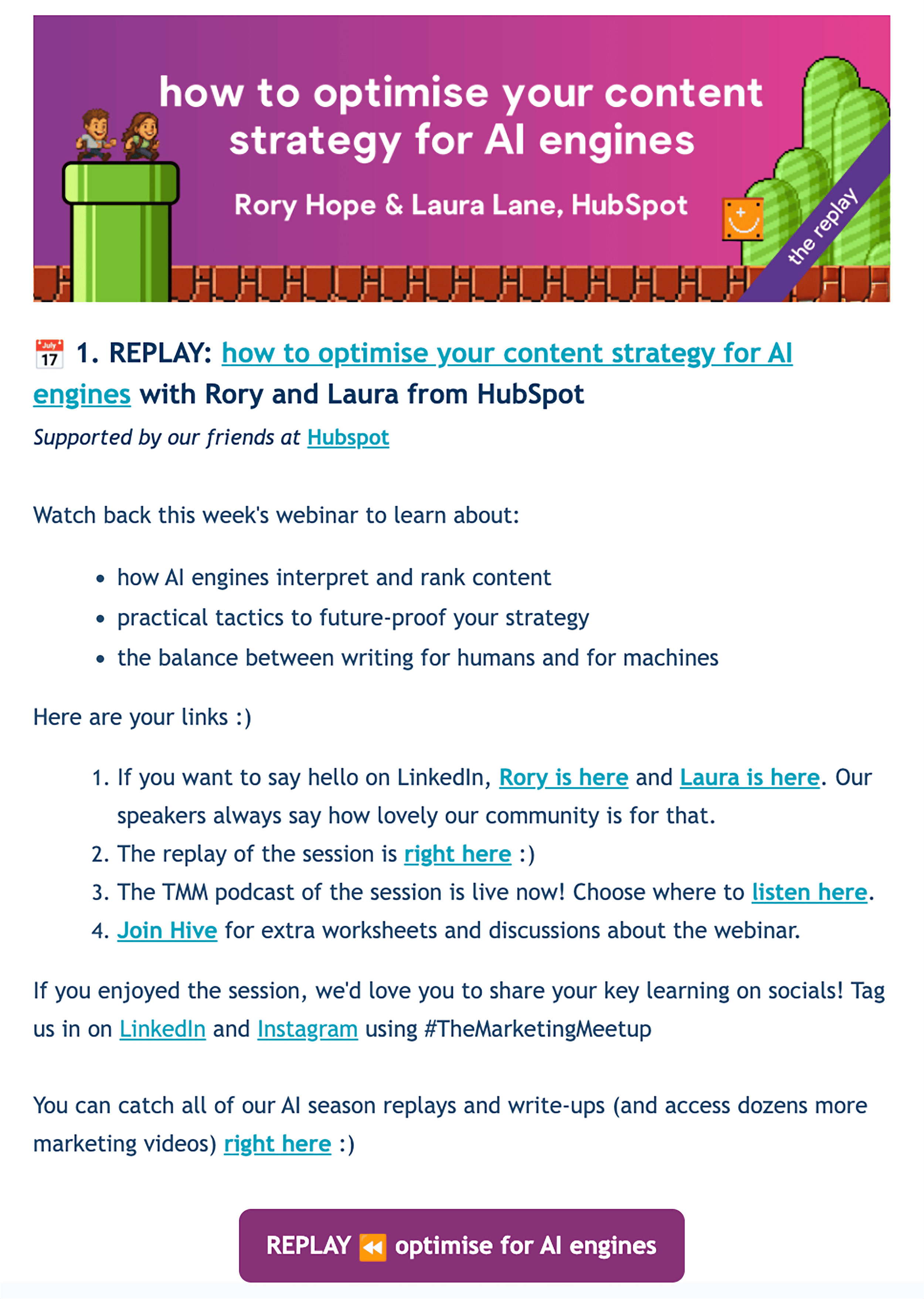 Action items for people who attended