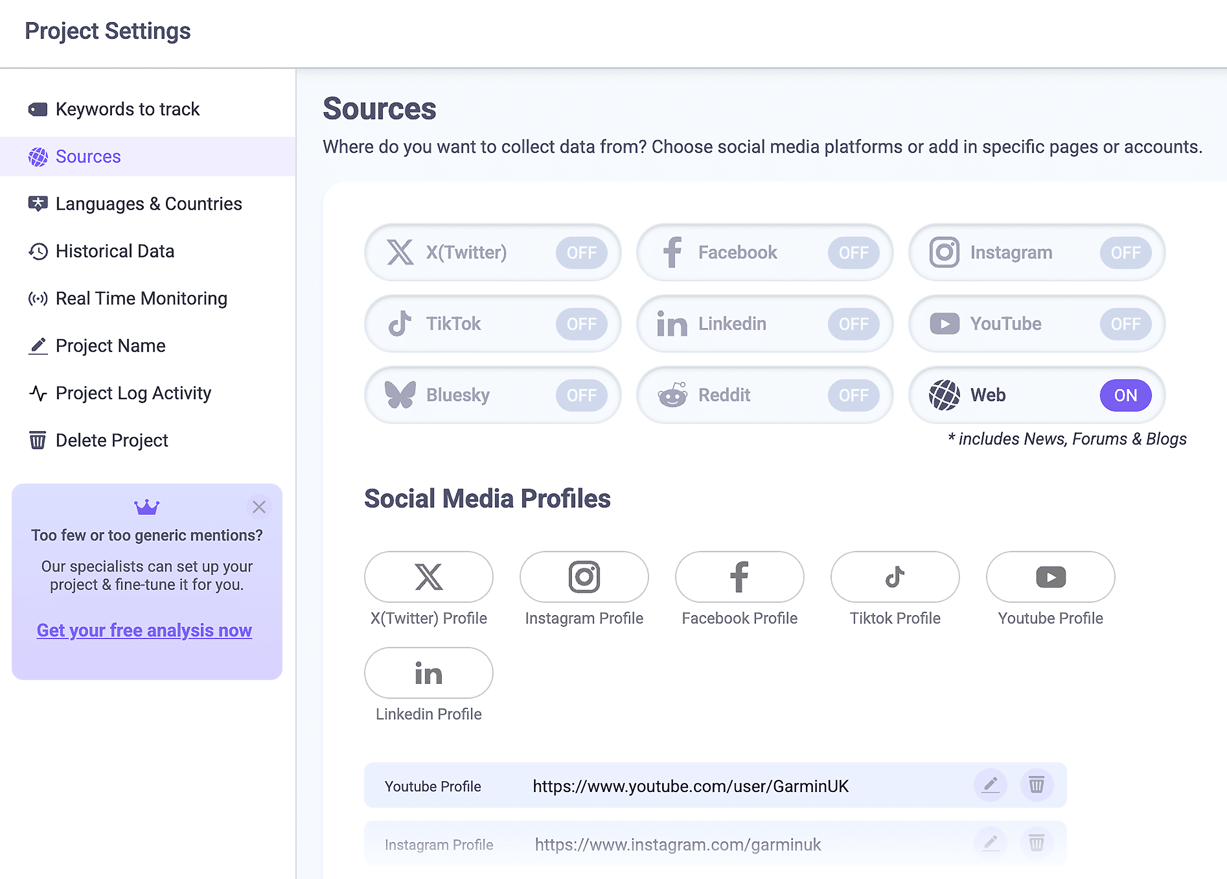 BrandMentions – Settings