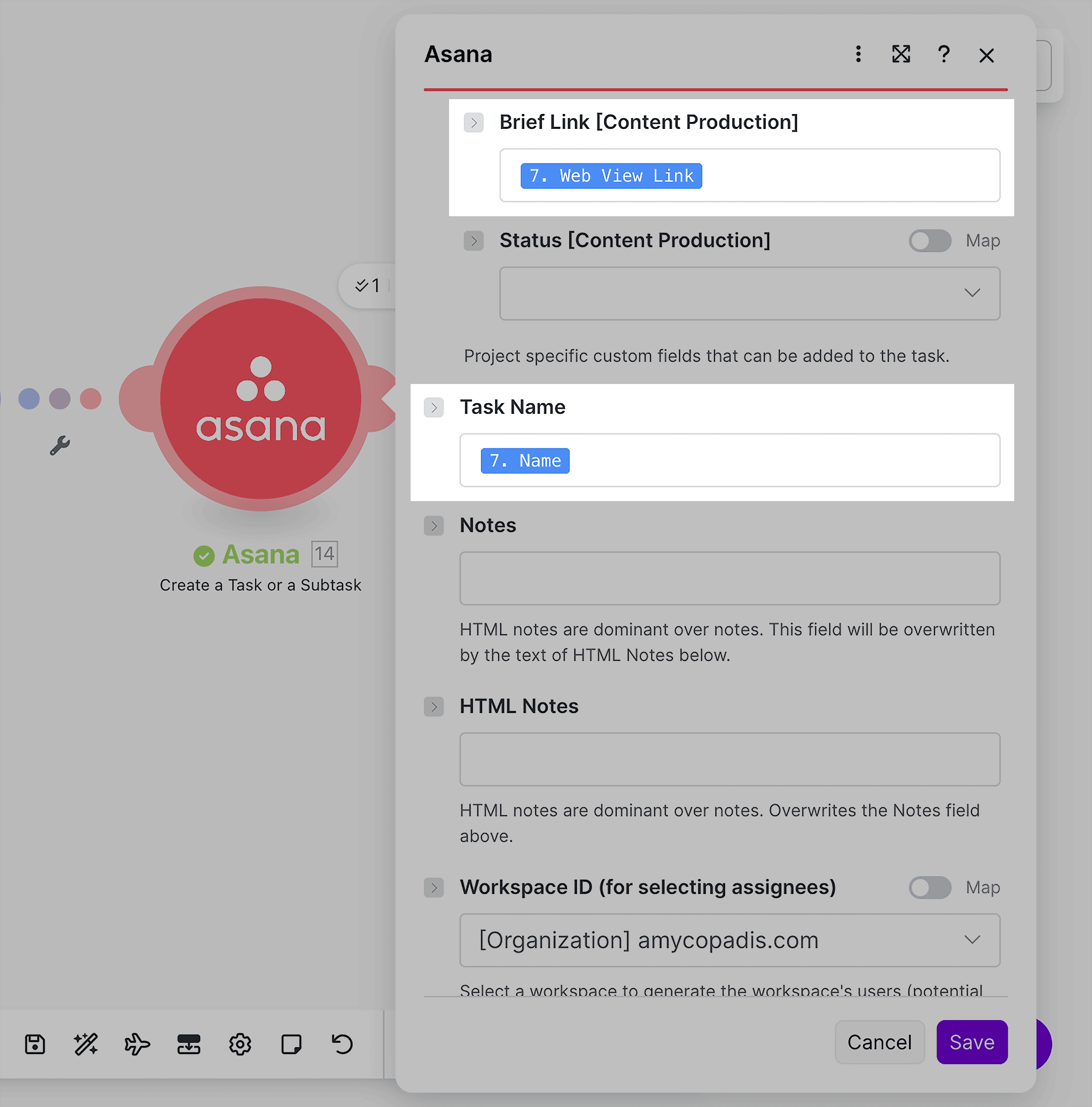 Brief Link & Task Name