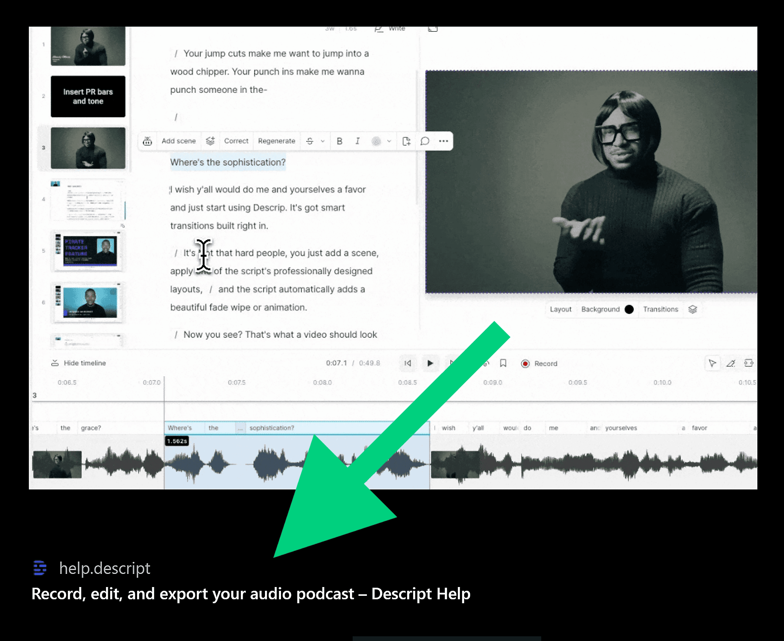 ChatGPT – Link back to Descript's site
