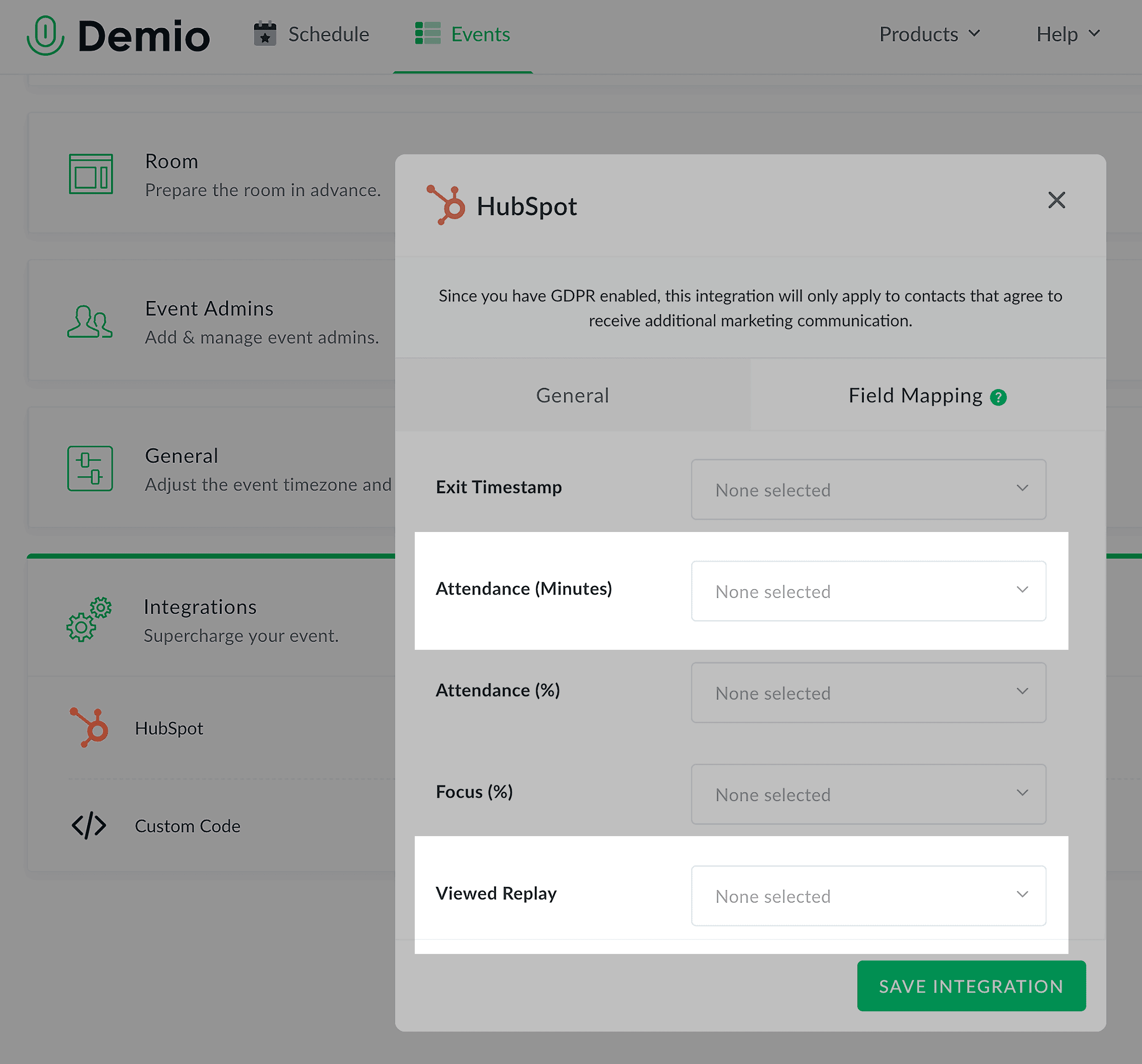 HubSpot – Field Mapping