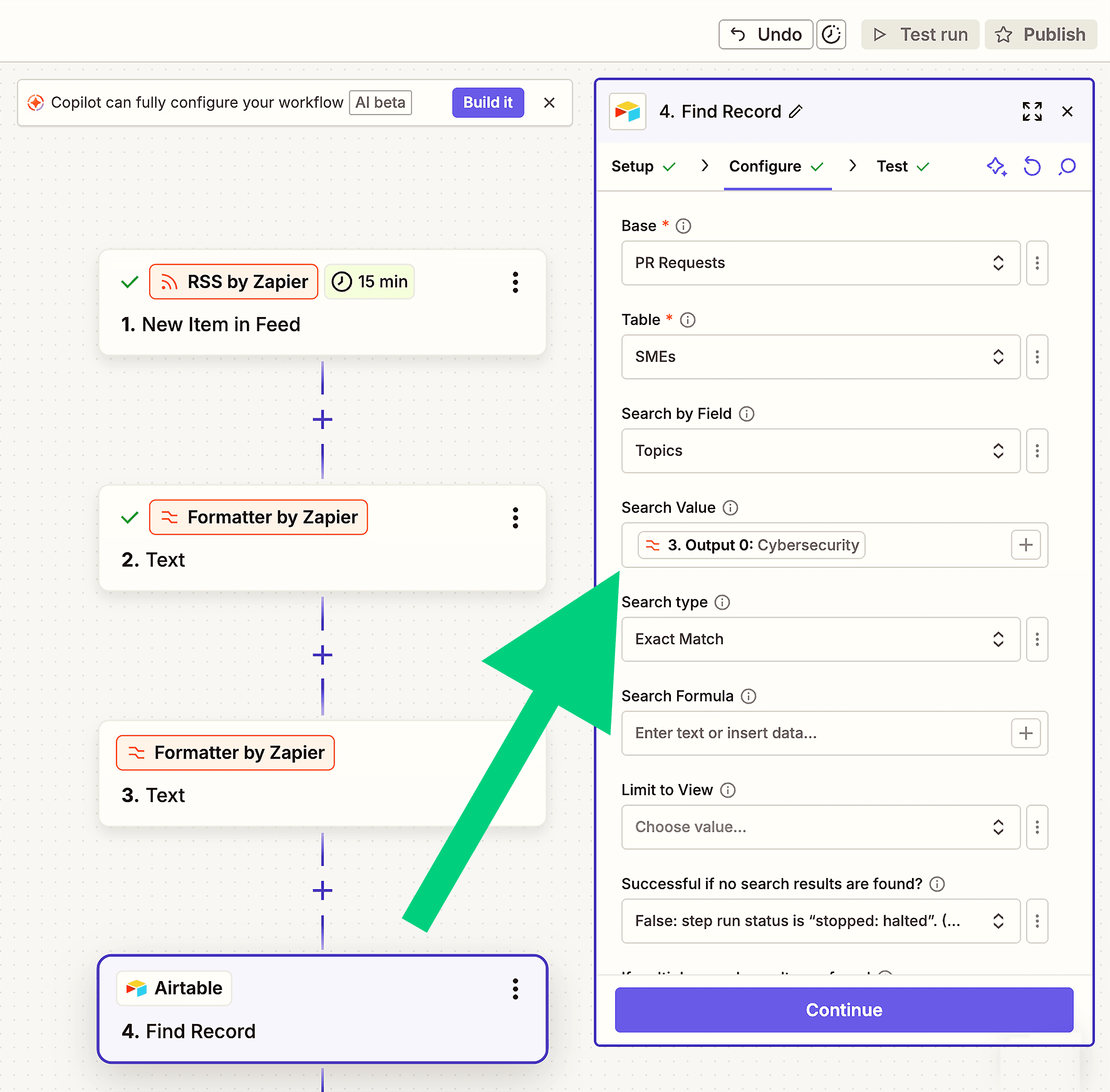 Map the Search Value