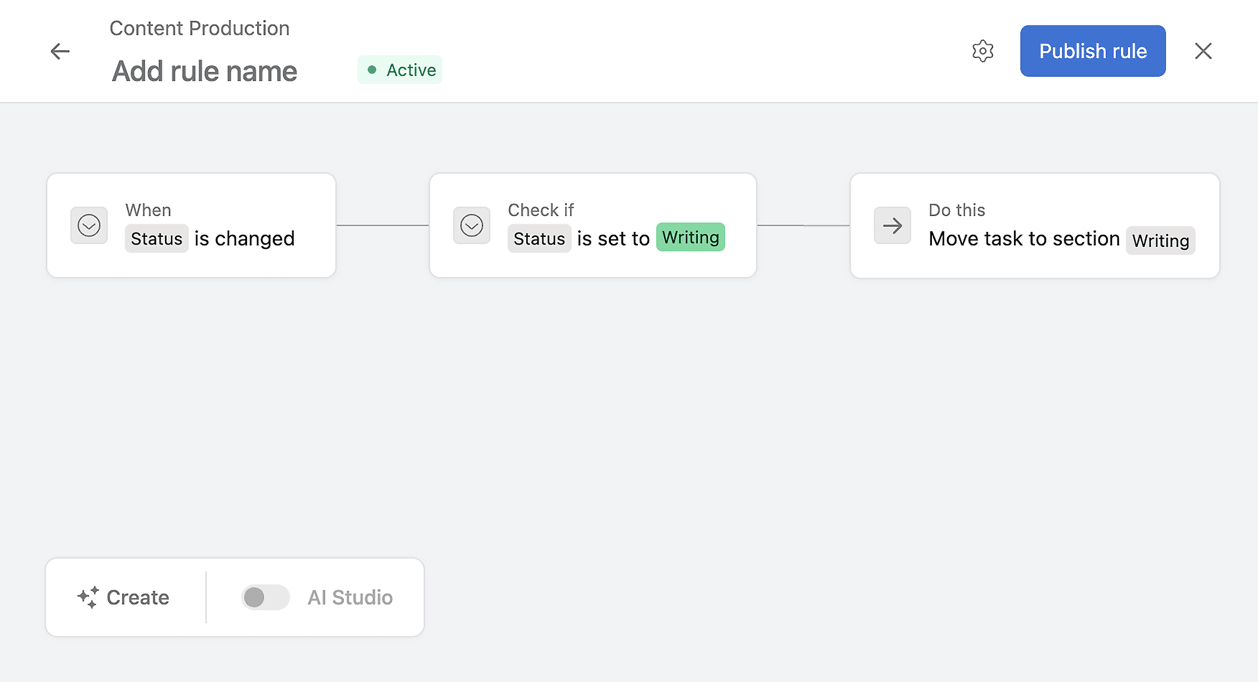 Move the task to corresponding section