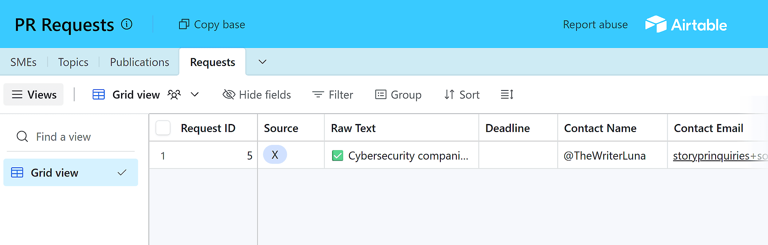 Record is added into Airtable