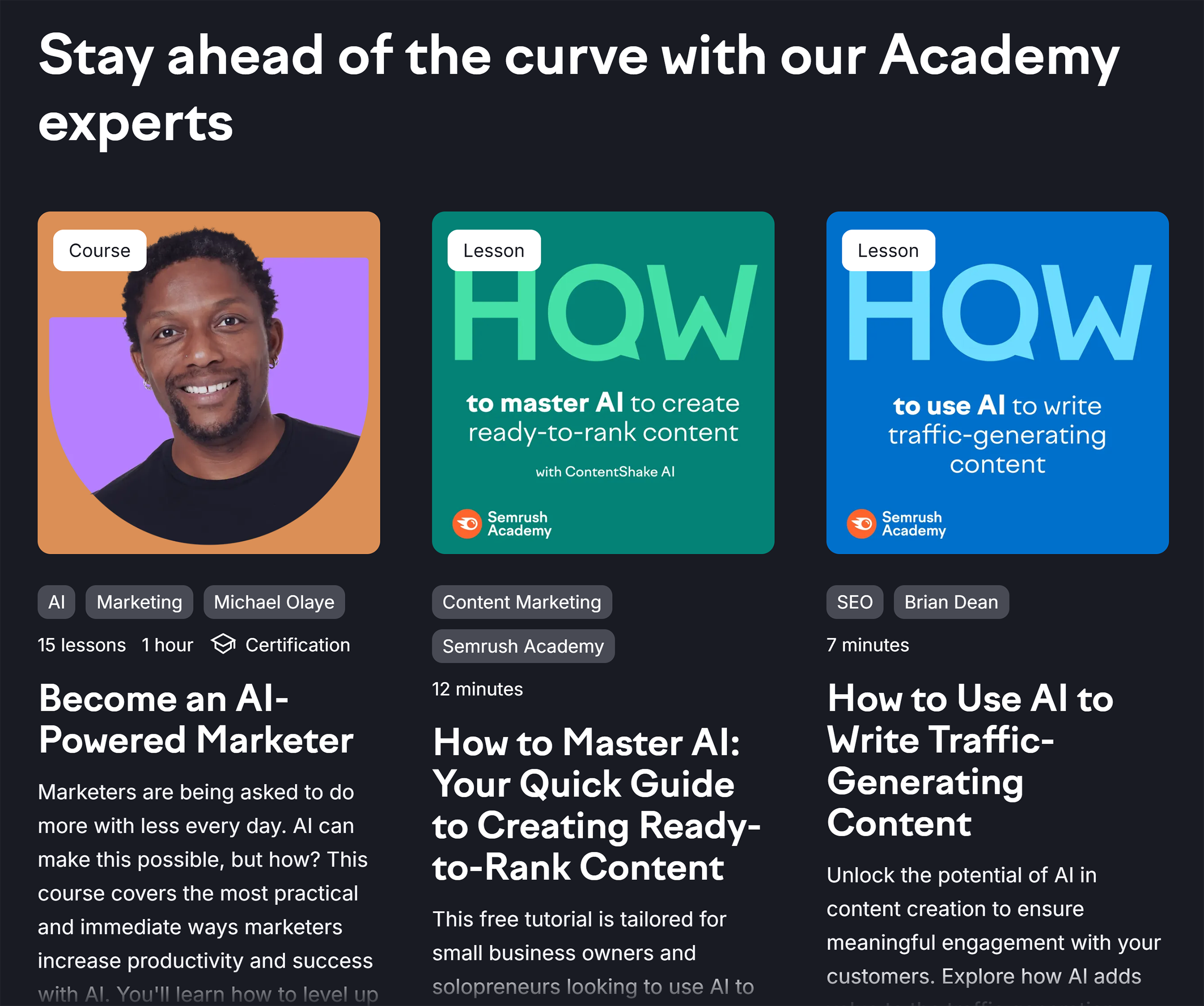 Semrush Academy – AI Courses