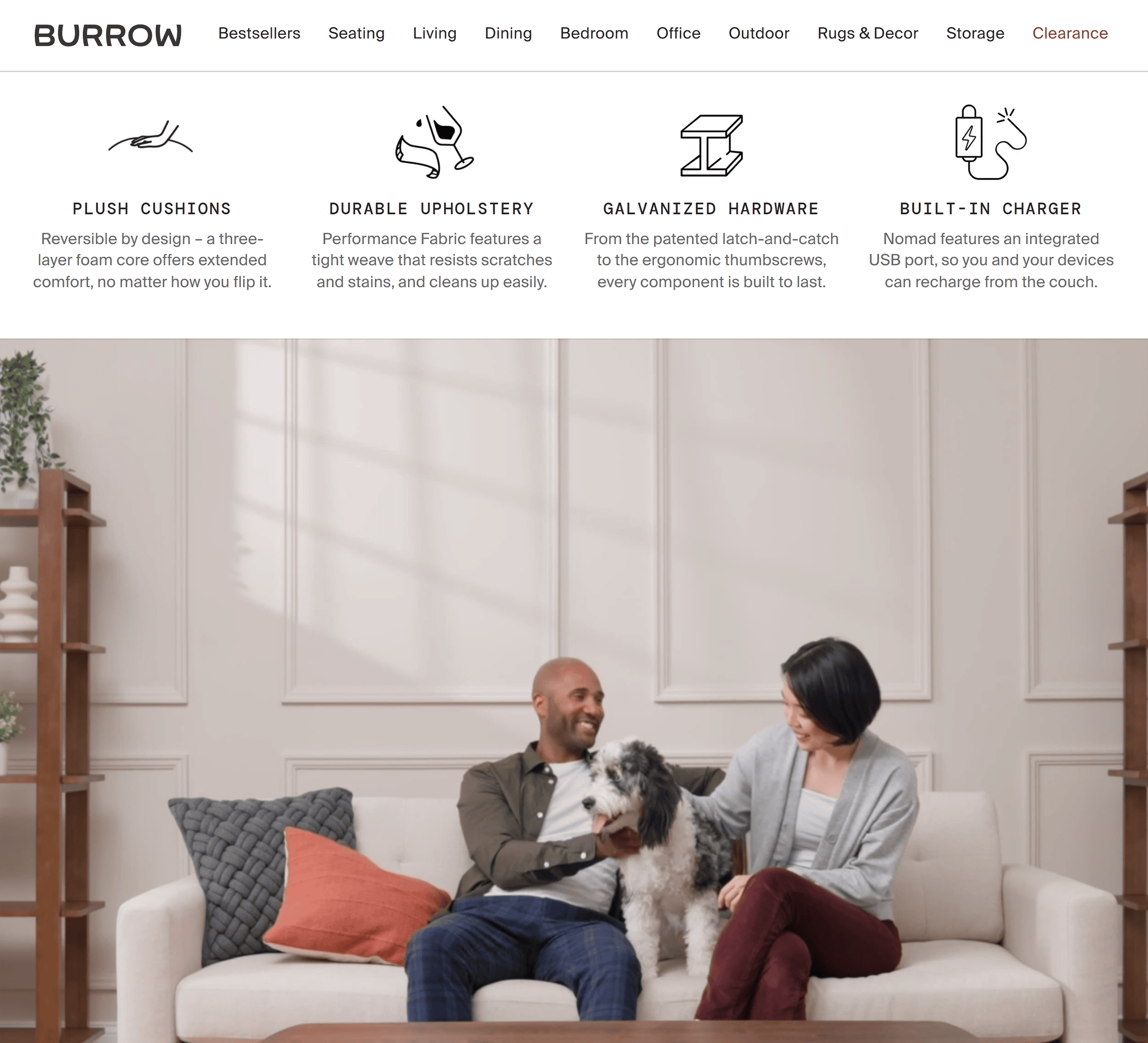 Burrow – Detailed materials & fabric care