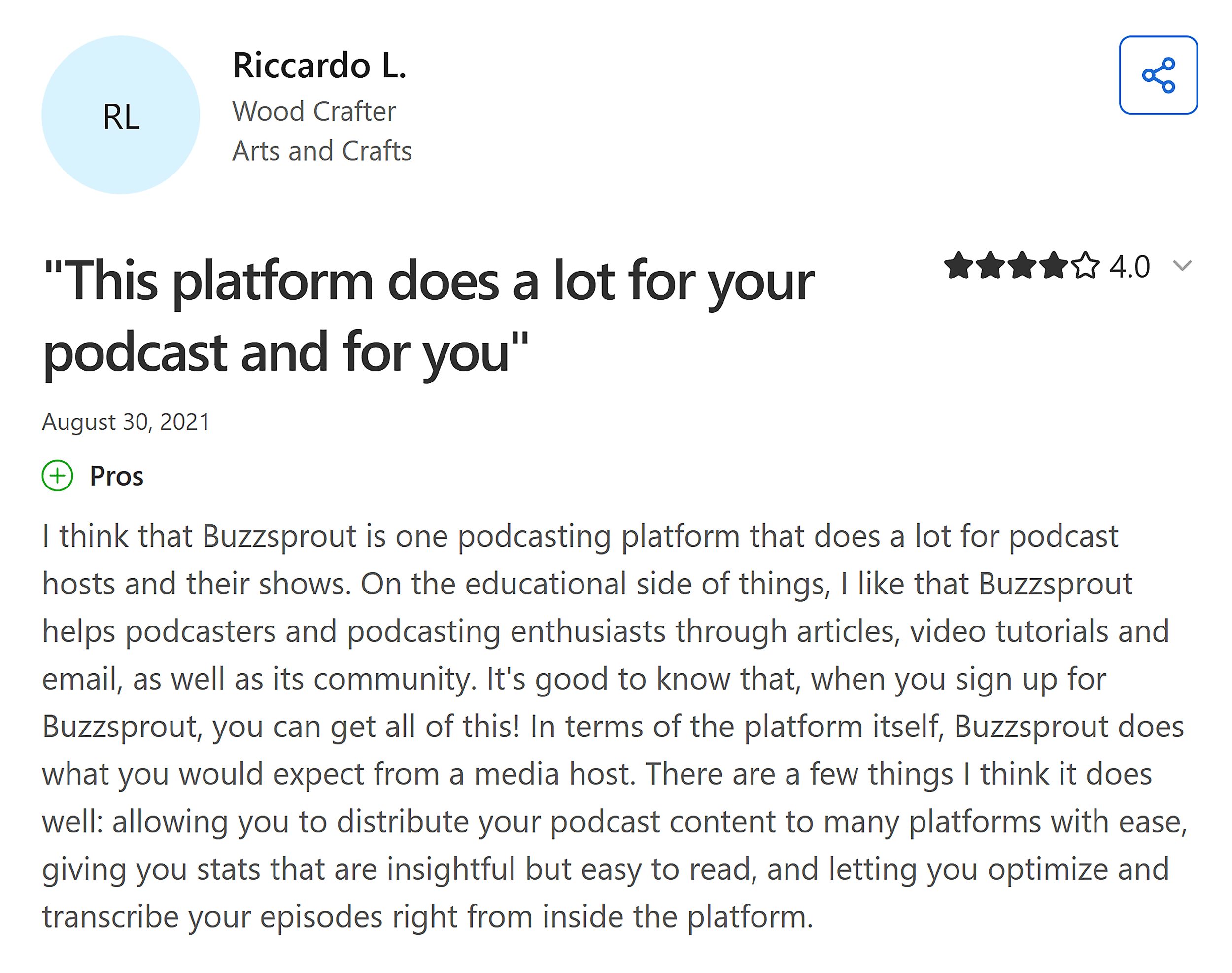 Capterra – Review on podcasting platform