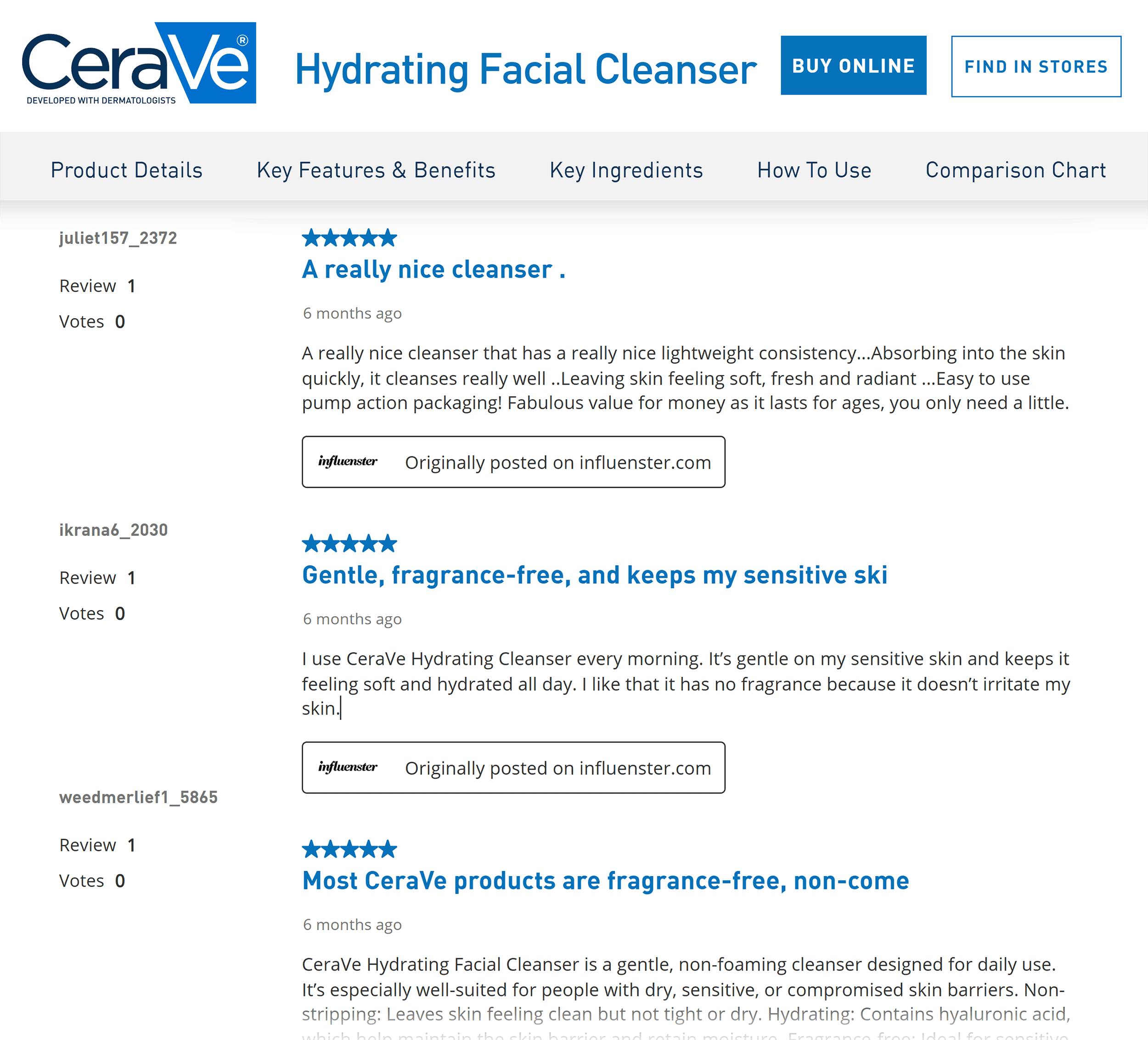 CeraVe – Hydrating Facial Cleanser – Reviews