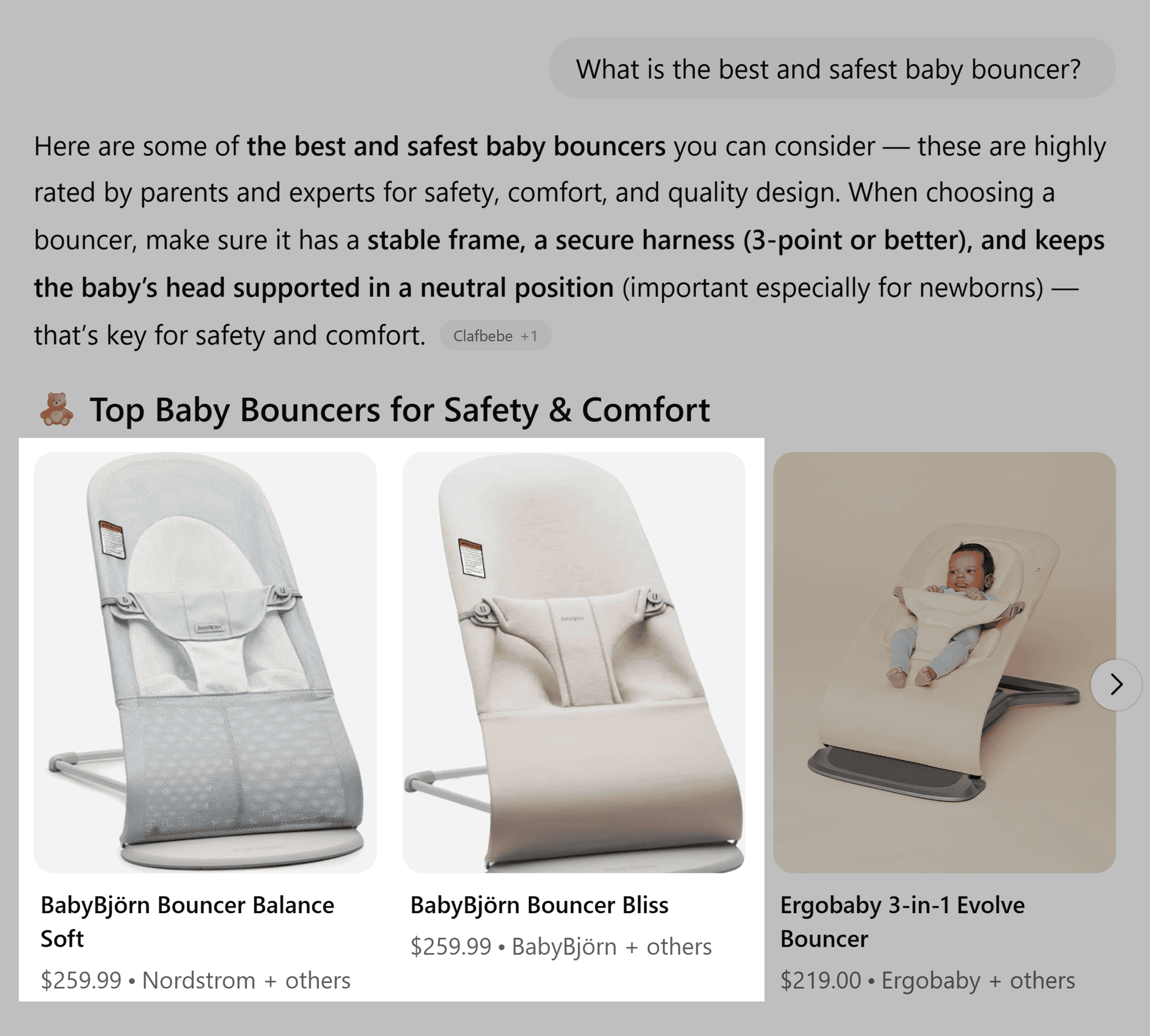 ChatGPT – Best and safest baby bouncer