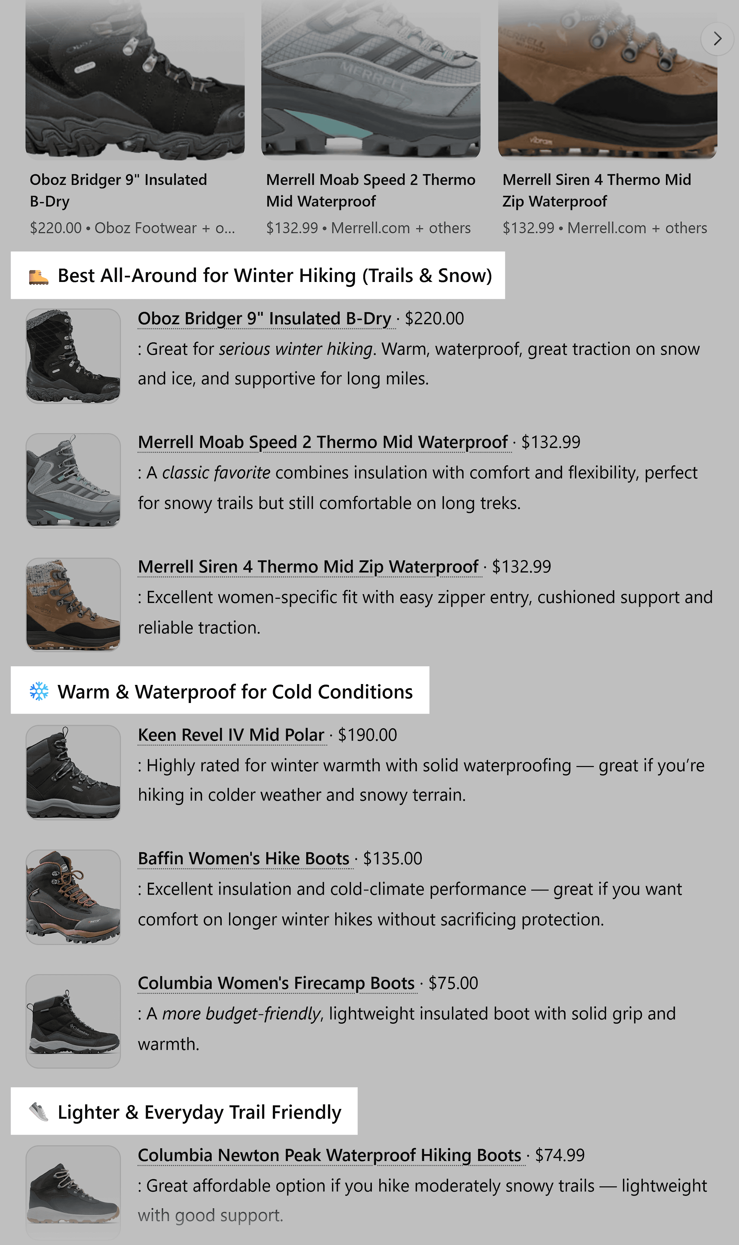 ChatGPT – Section headings