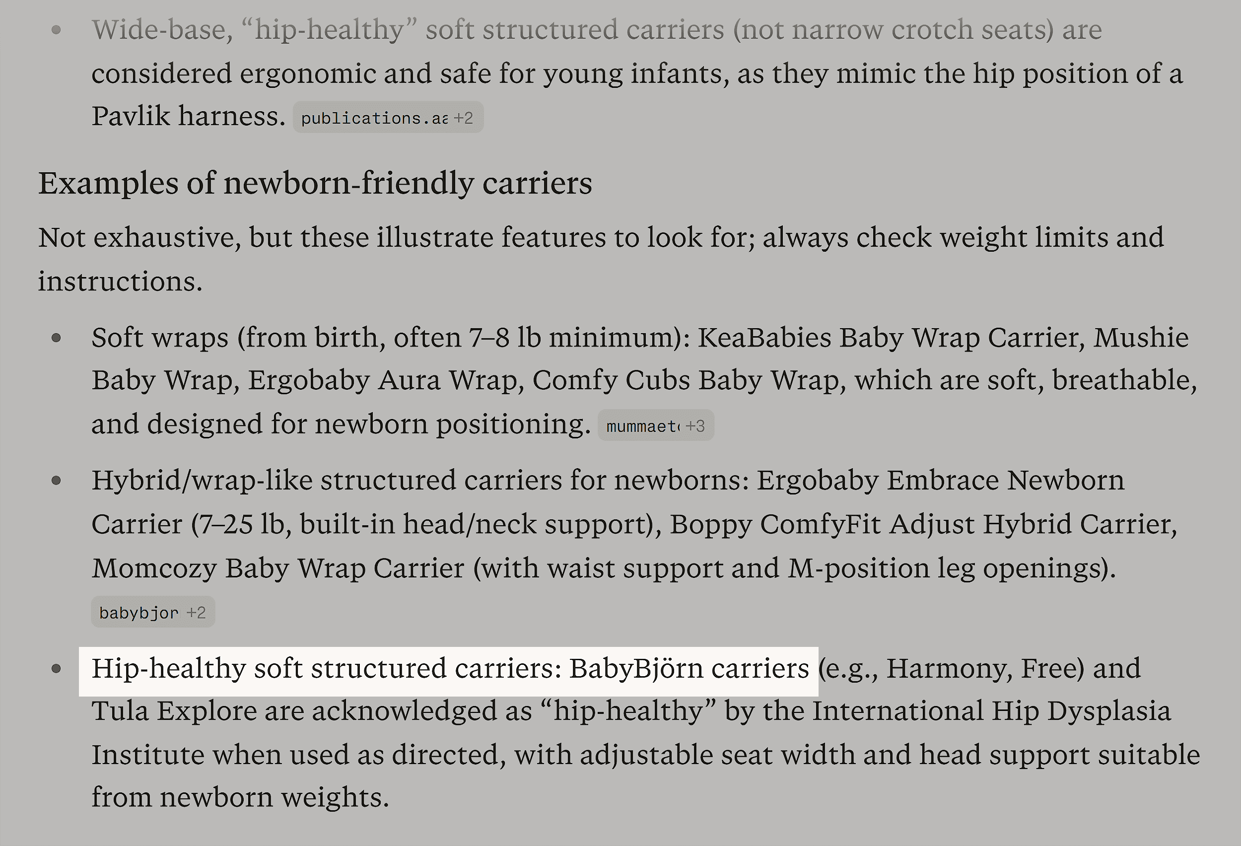 Perplexity – Baby Bjorn reference