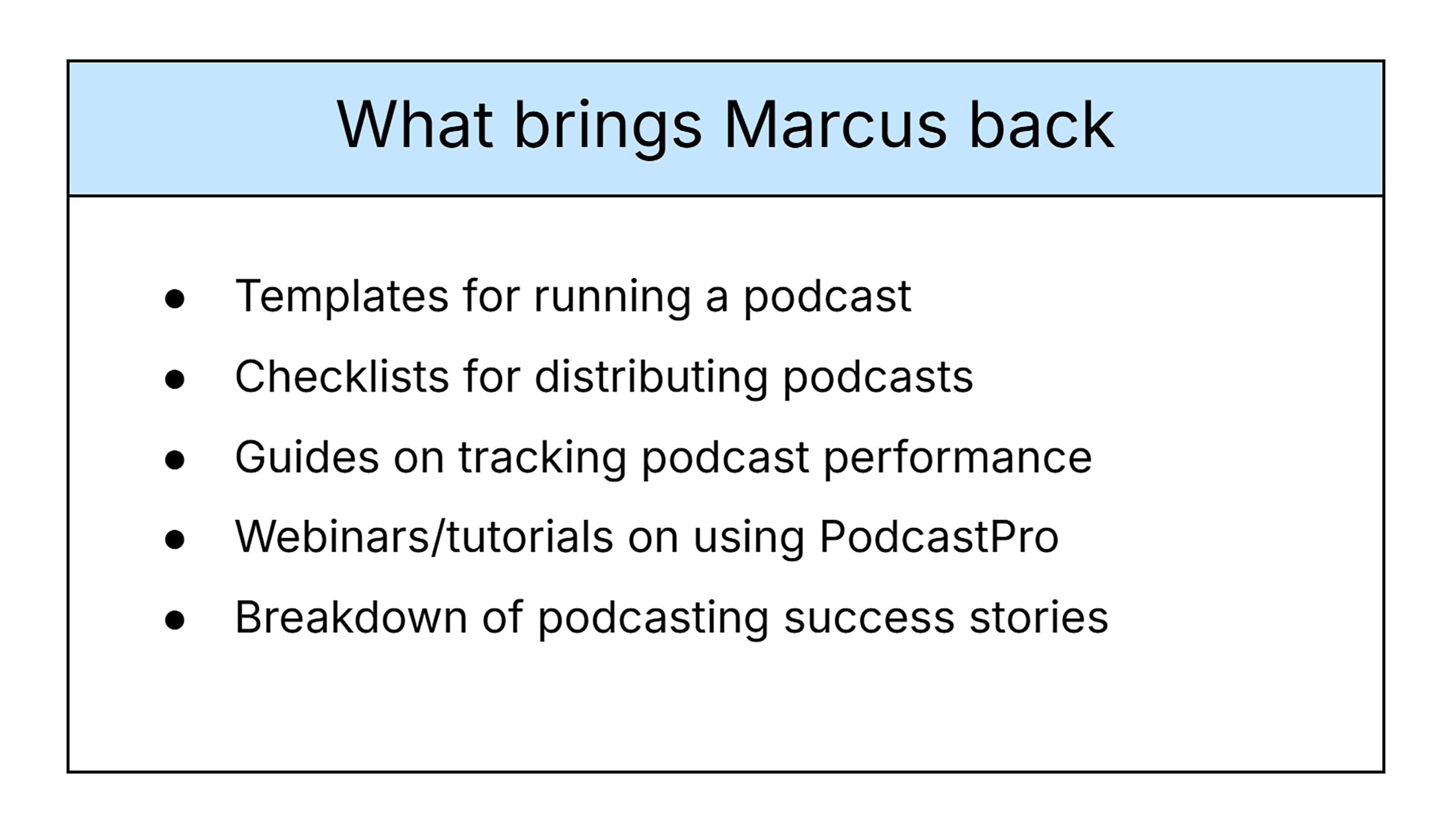 Persona template – What brings Marcus back