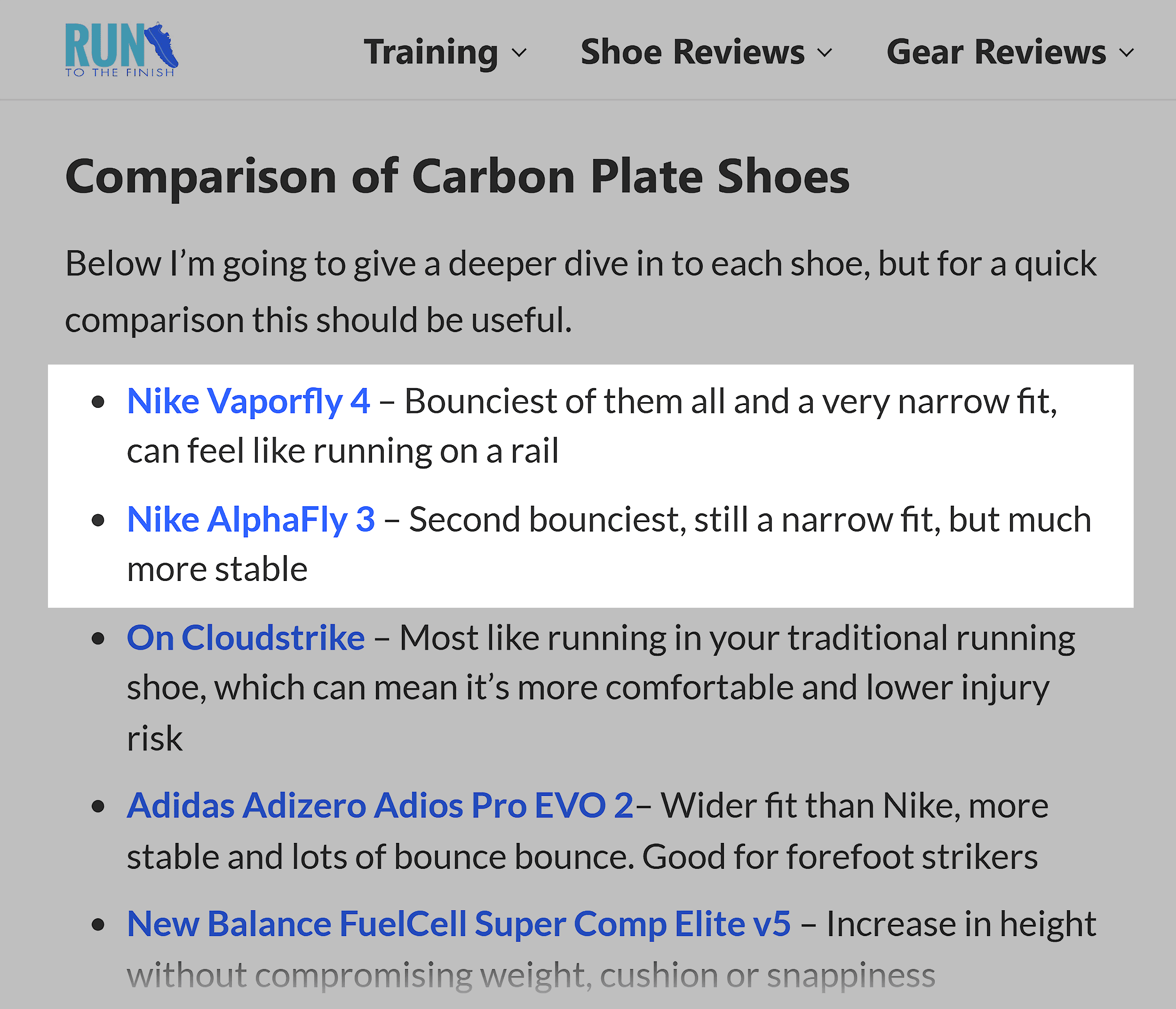 RunToTheFinish – Best carbon plate running shoes