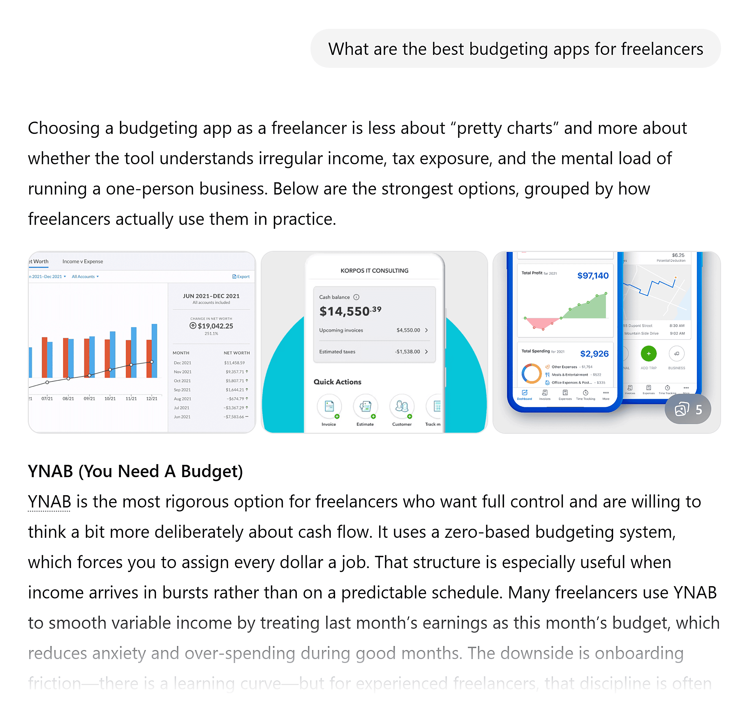 ChatGPT – Best budgeting apps
