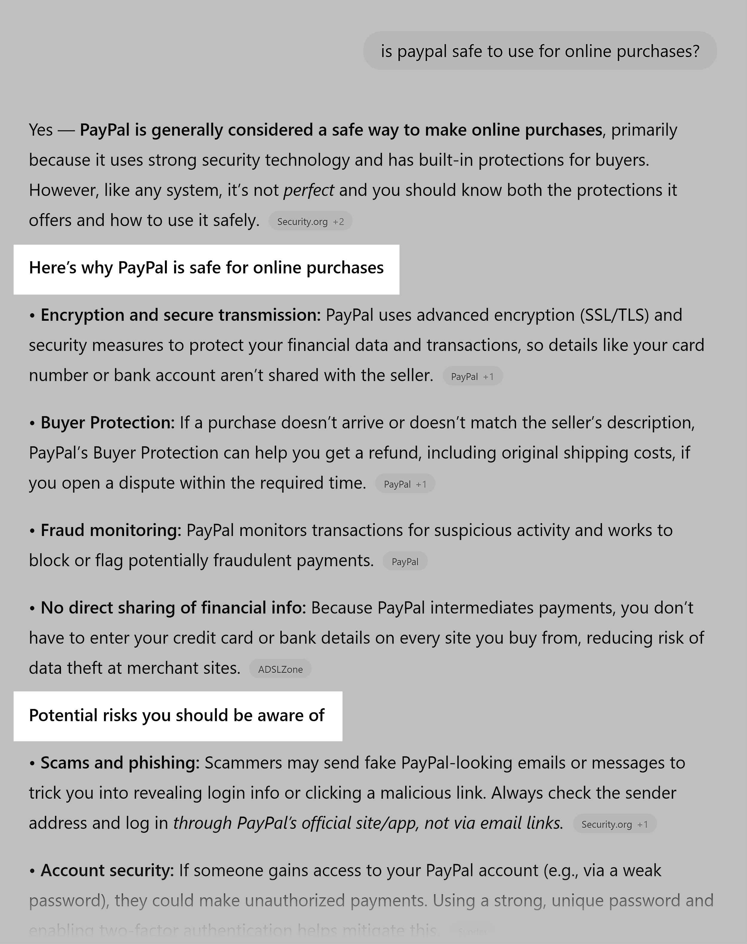 ChatGPT – PayPal safety