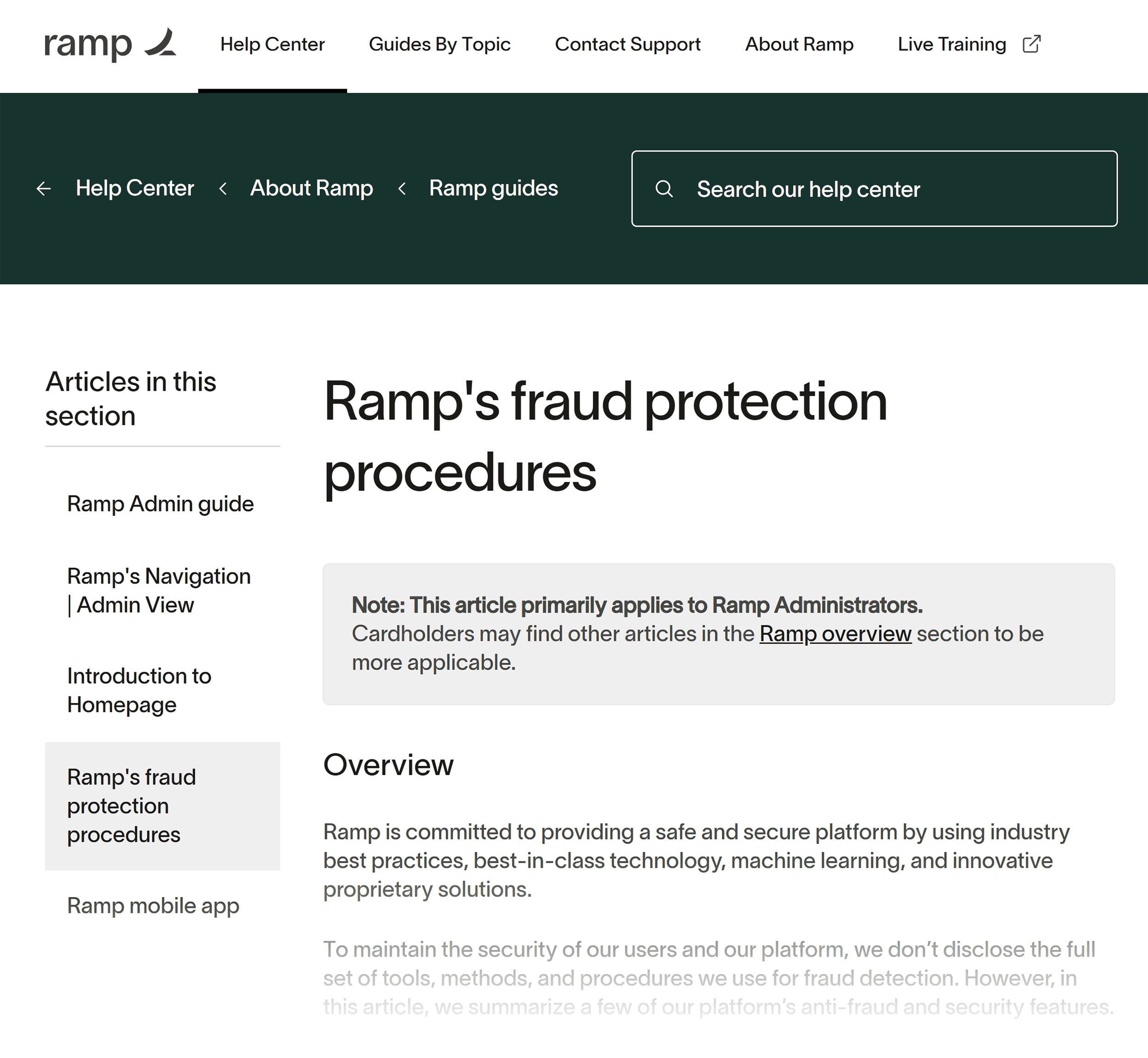 Ramp – Help center