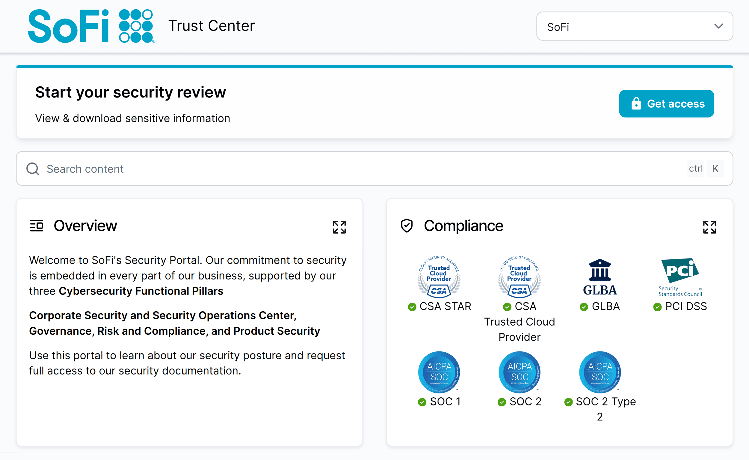 Sofi – Trust Center