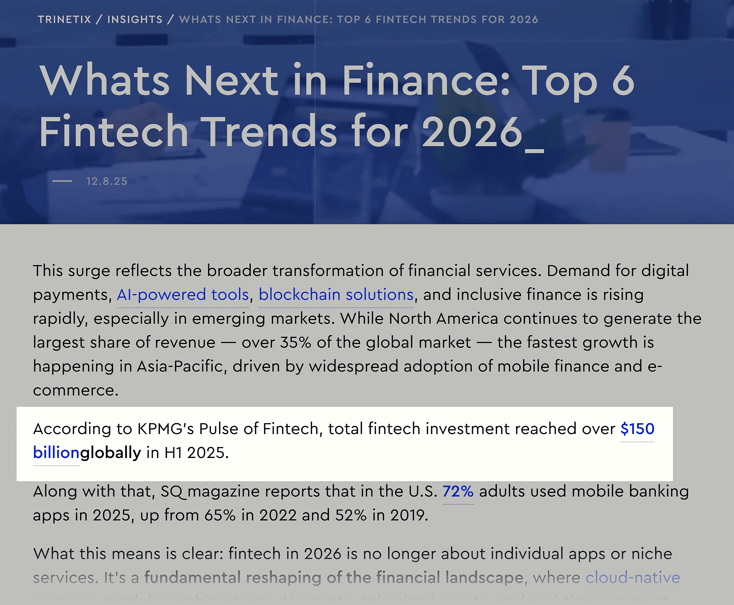 Trinetix – Fintech trends