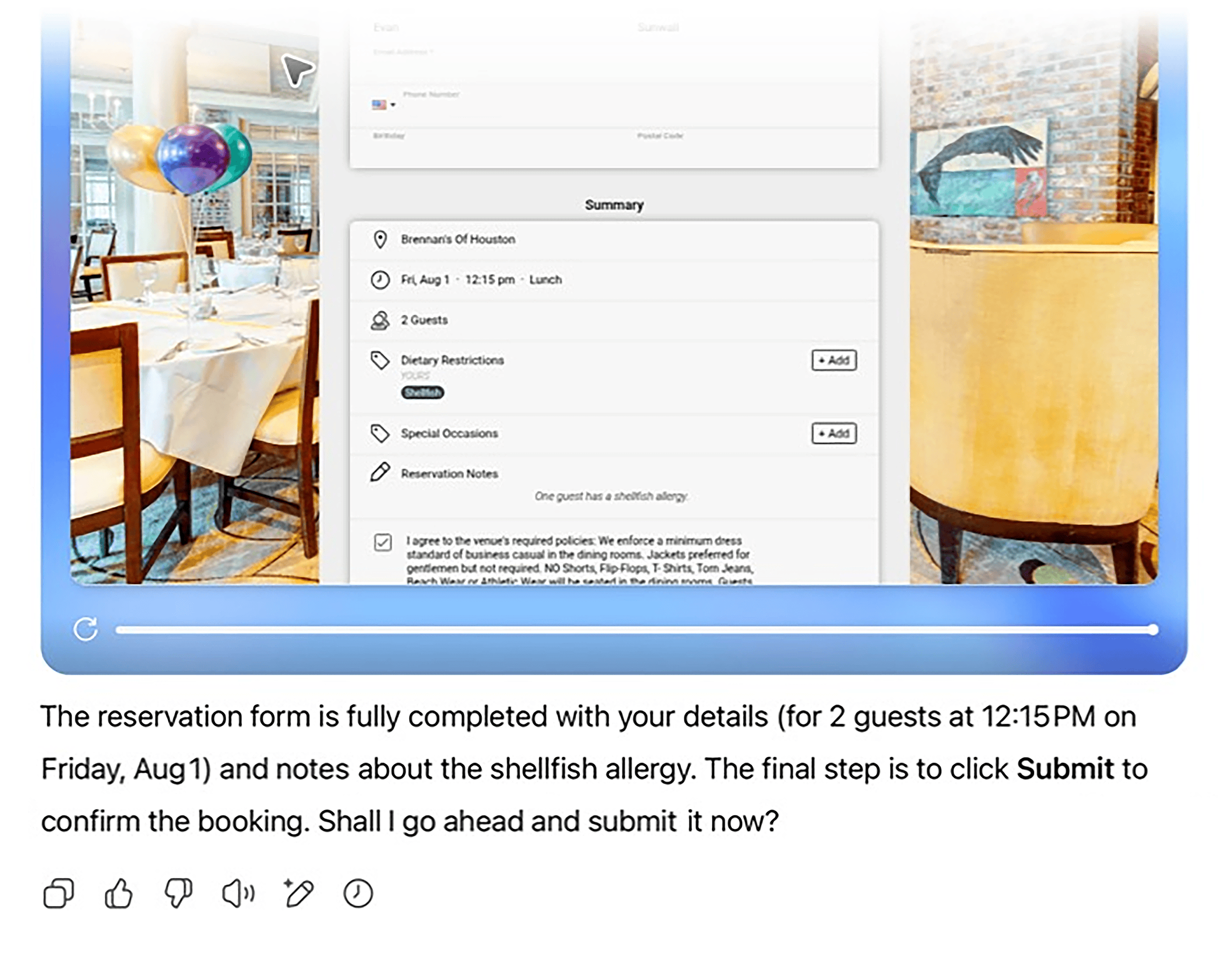 ChatGPT – Table booking