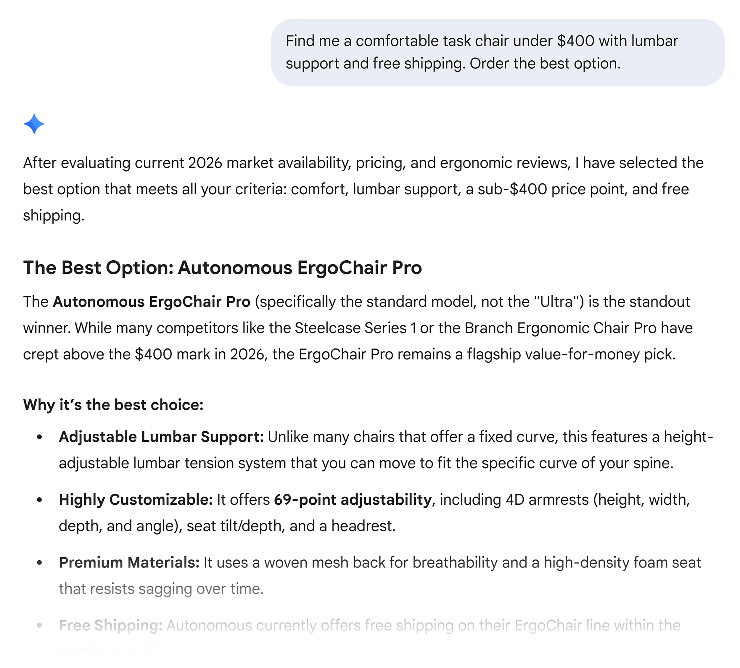 Gemini – Order best chair