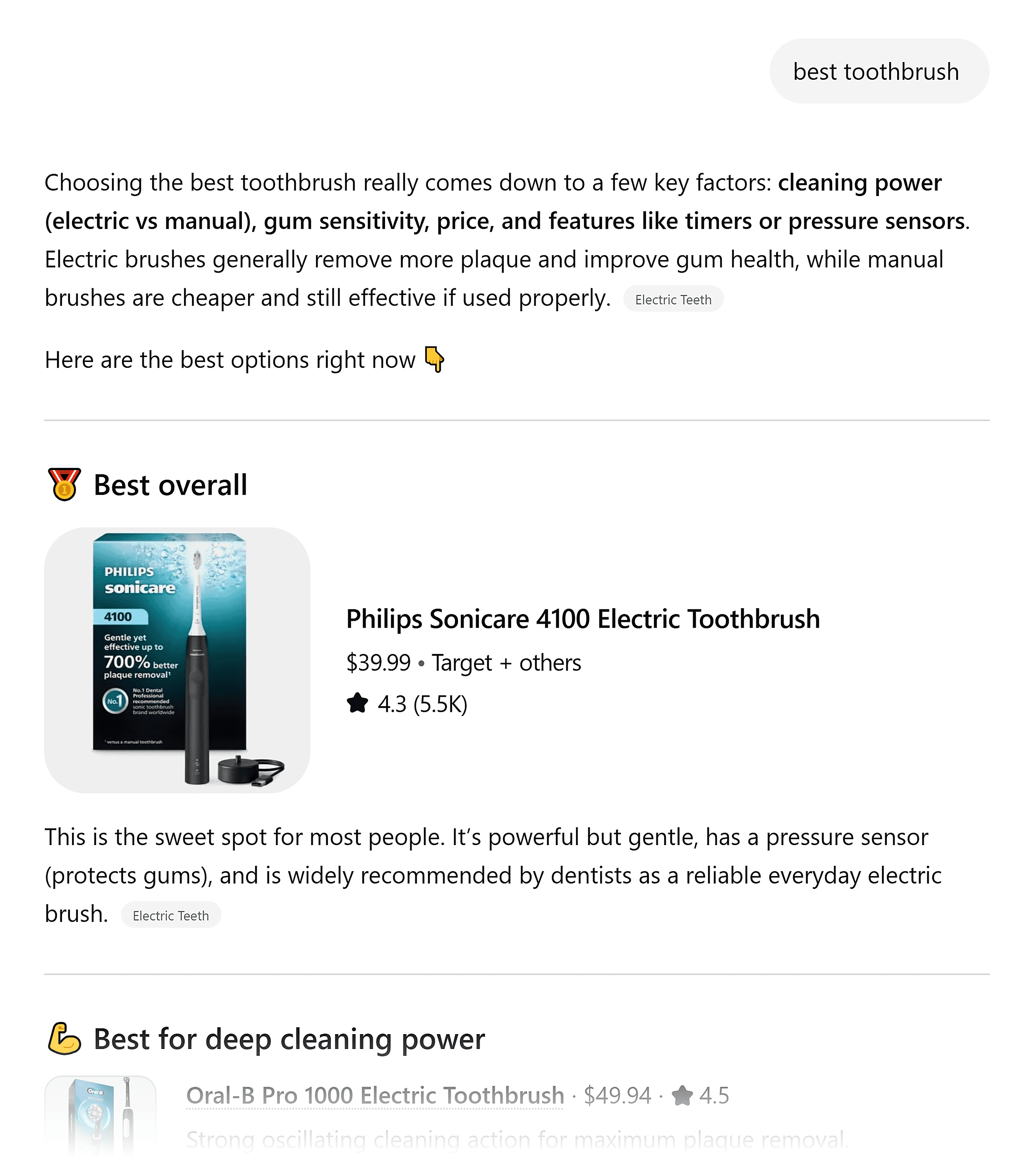ChatGPT – Best toothbrush
