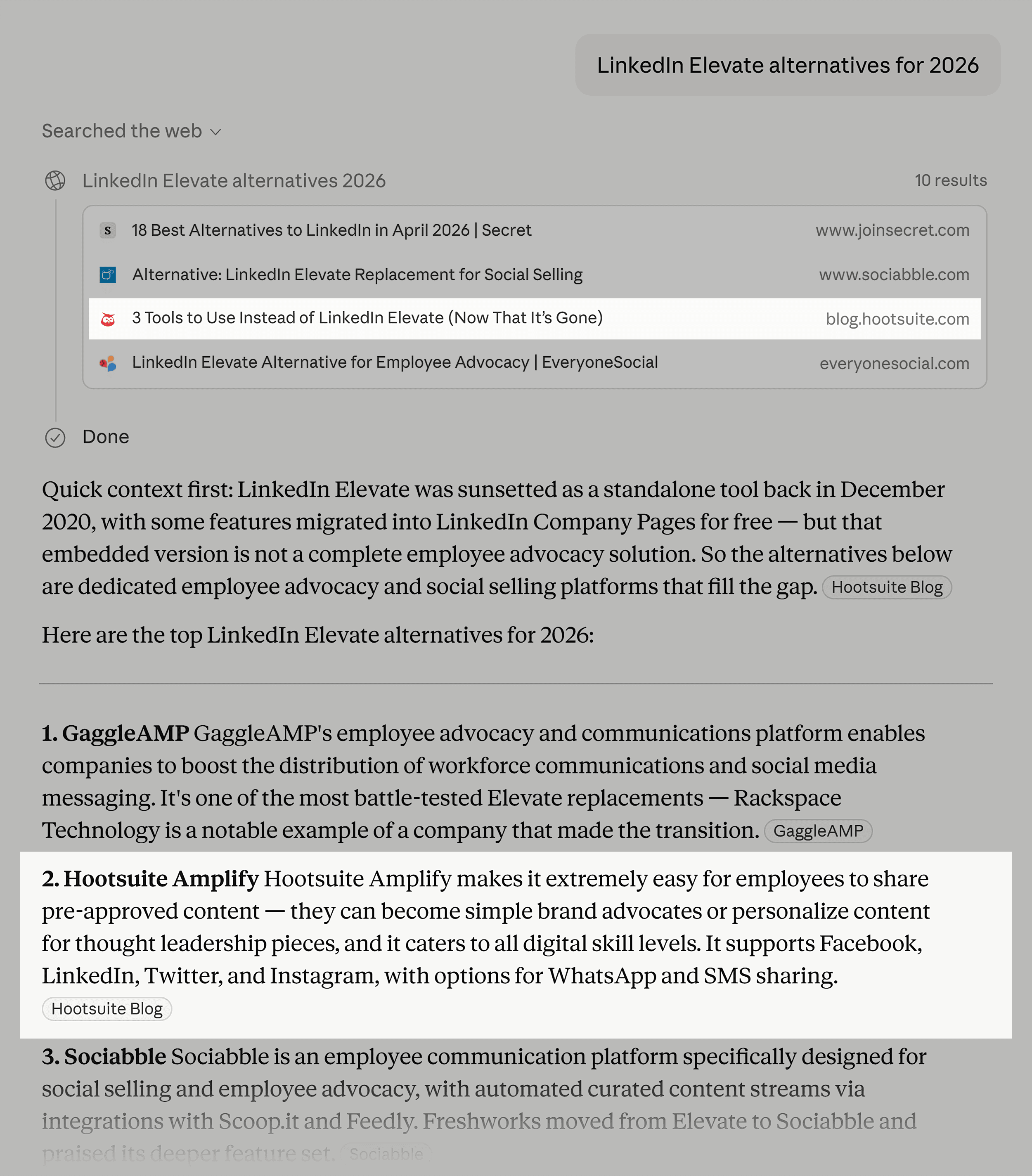 Claude – LinkedIn Elevate alternative