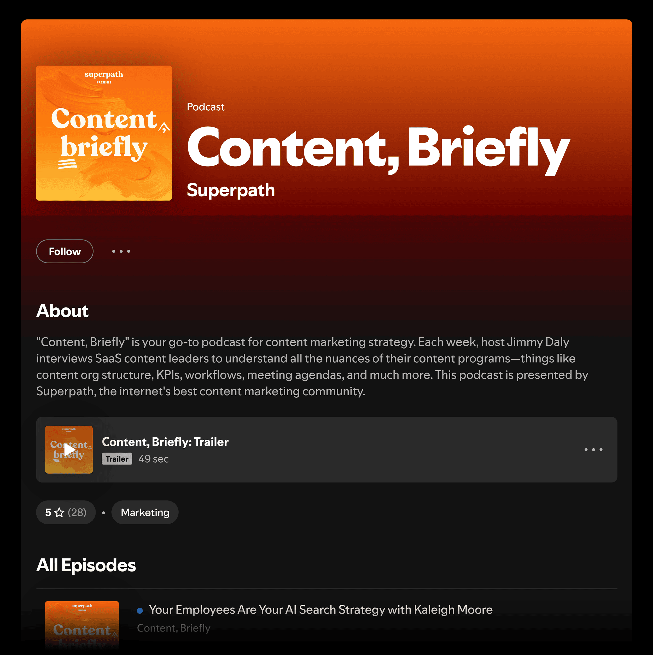 Spotify – Content, Briefly