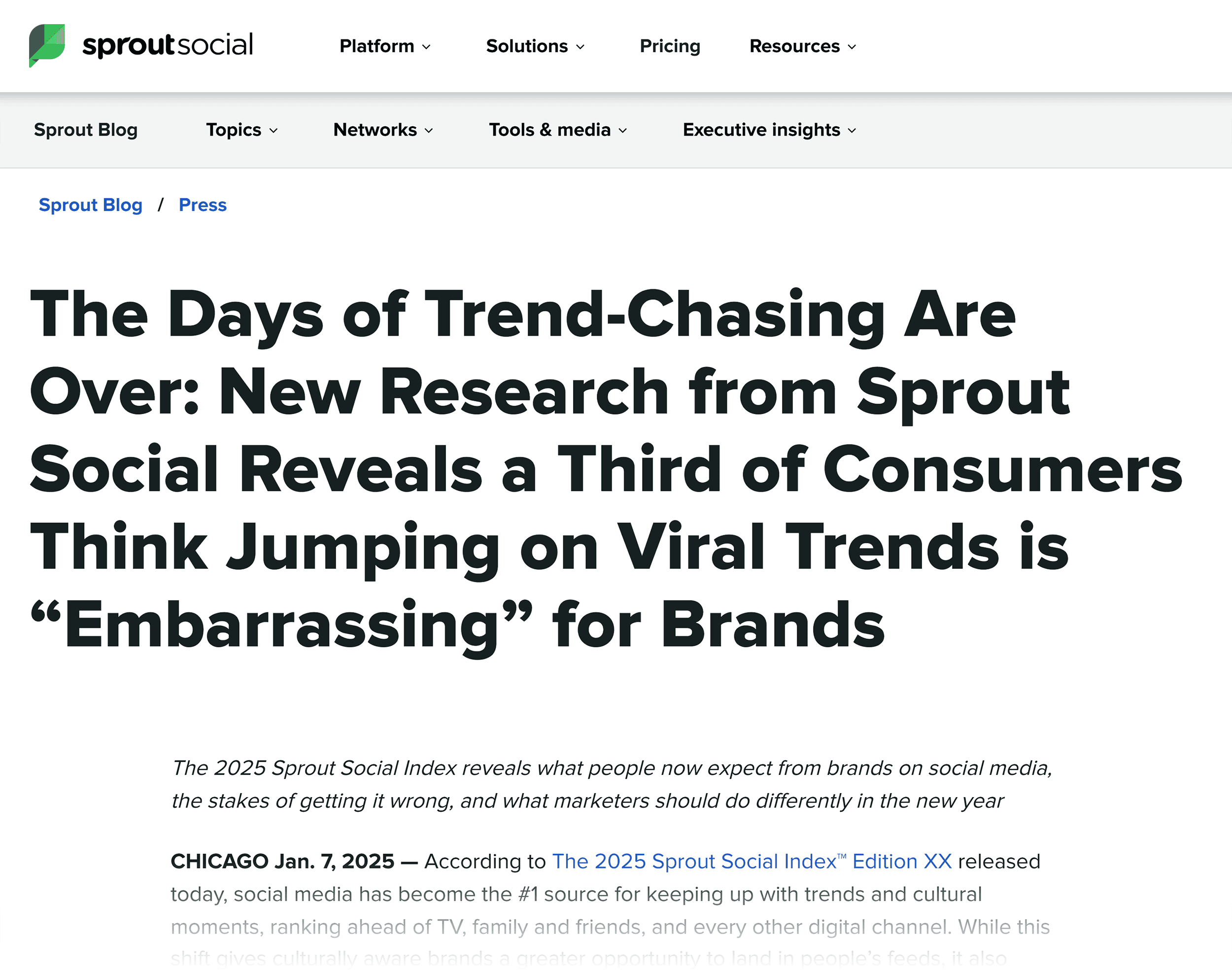 Sprout Social press release
