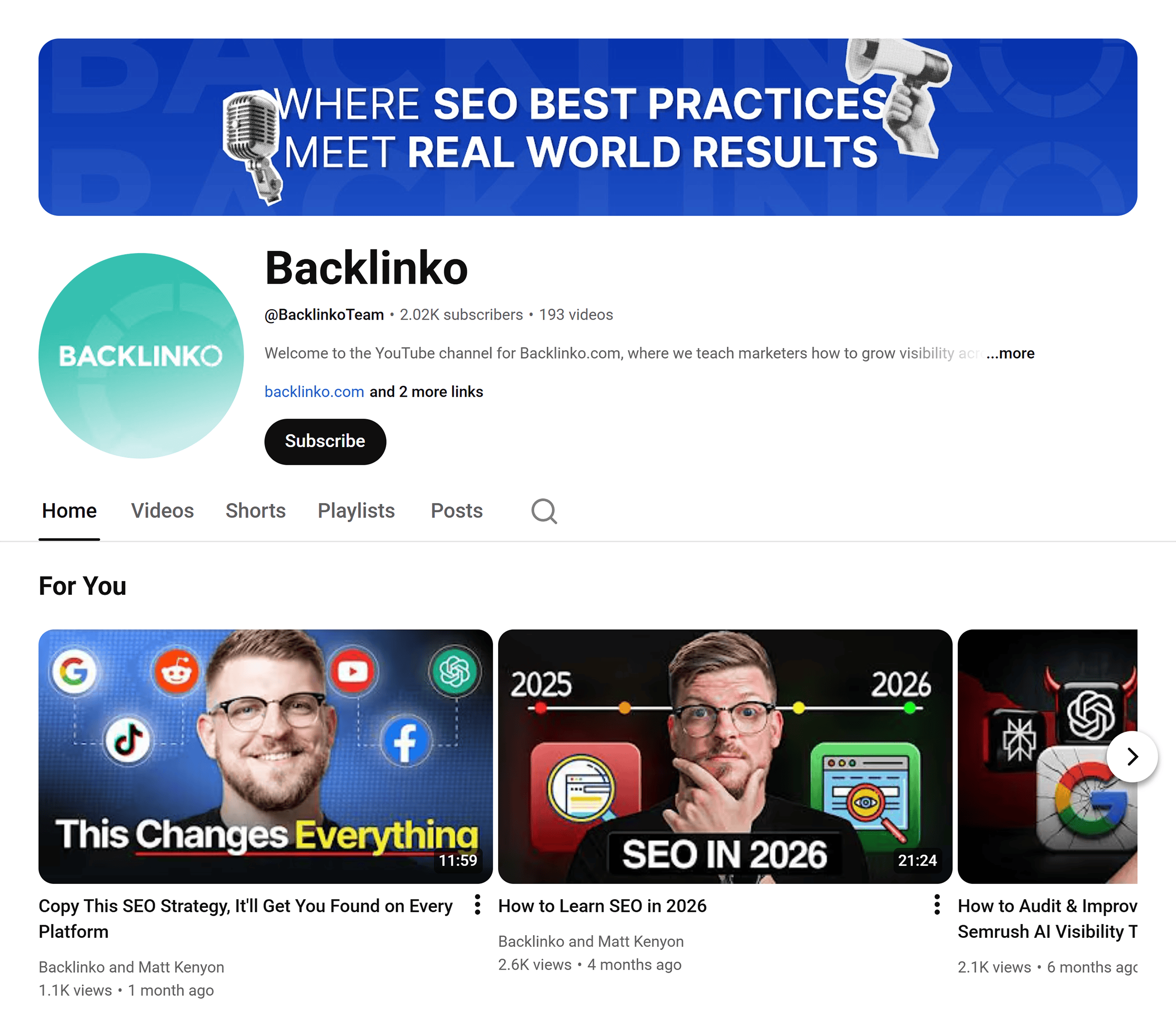 YouTube – Backlinko