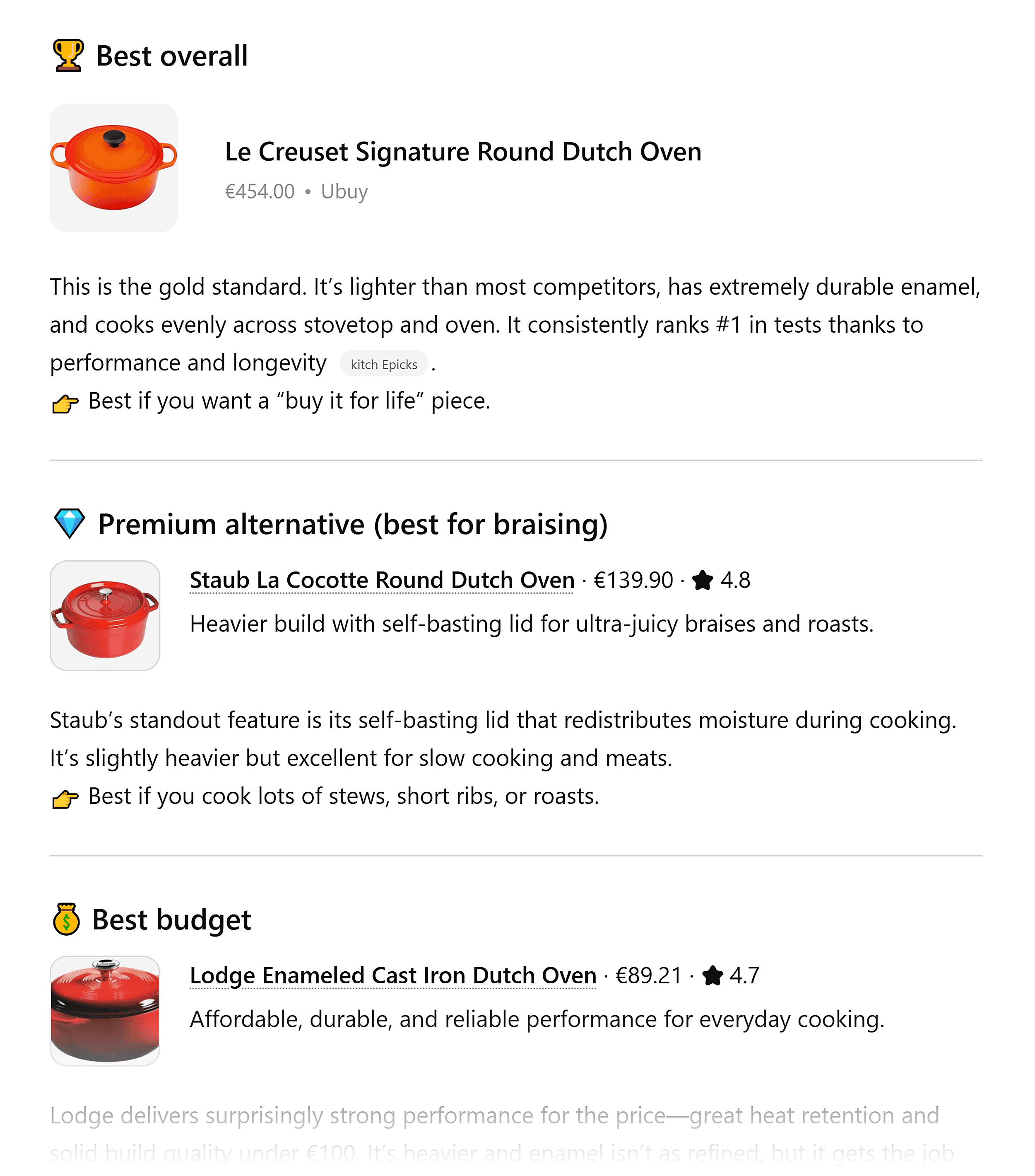 ChatGPT – Best Dutch ovens