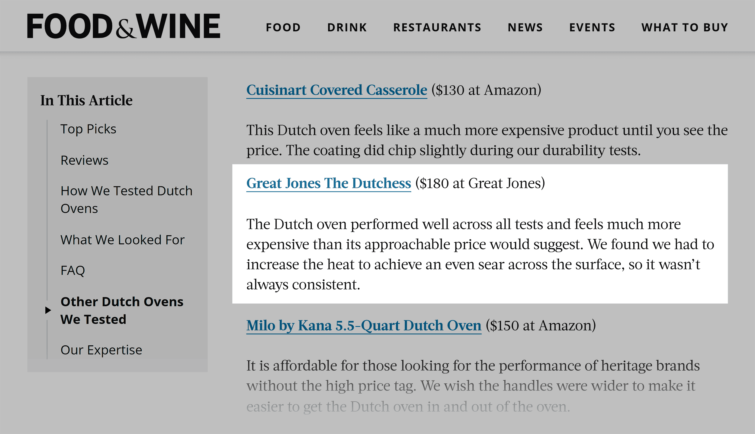Food & Wine – Best Dutch ovens