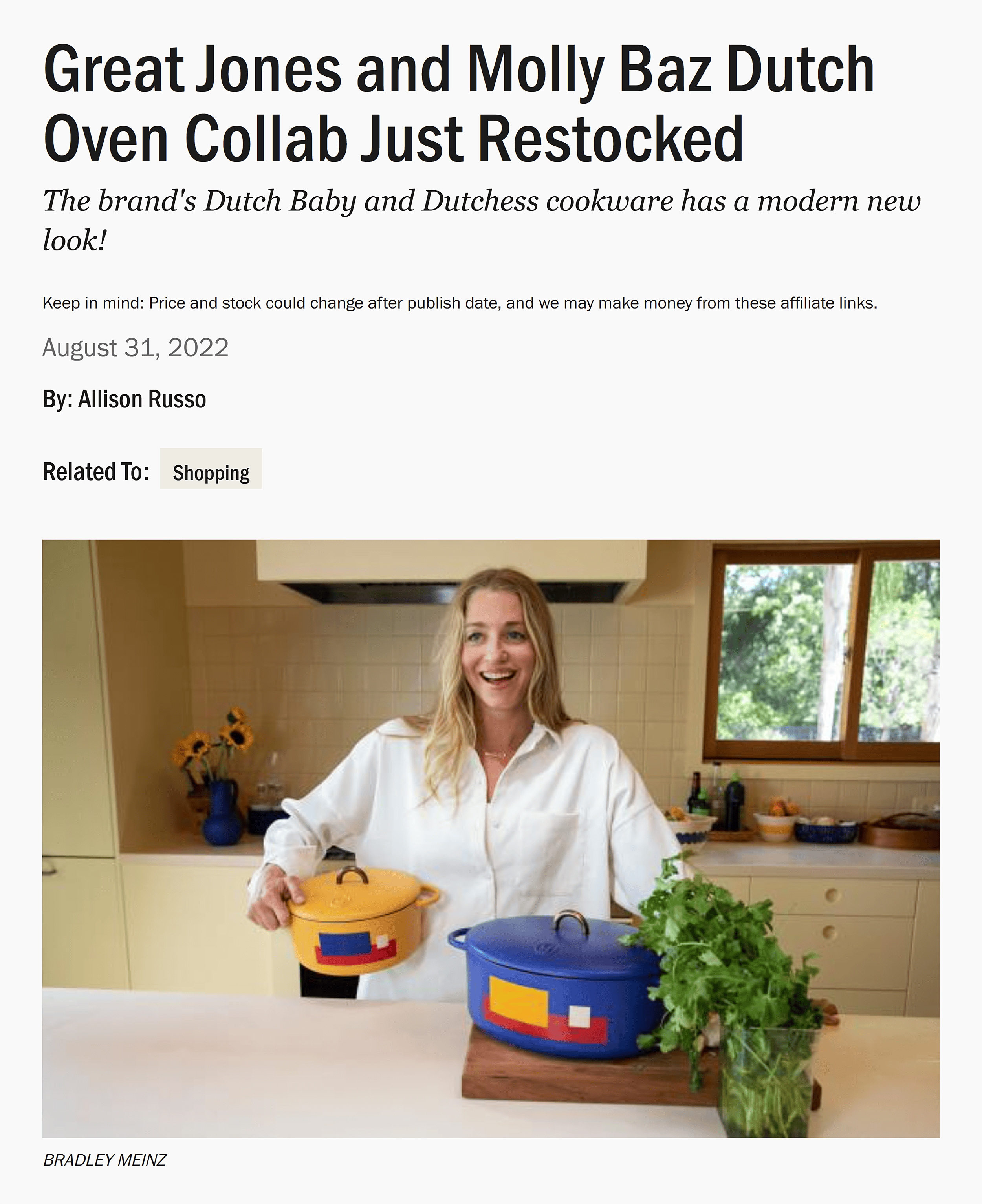 Food Network – Great Jones & Molly Baz collaboration