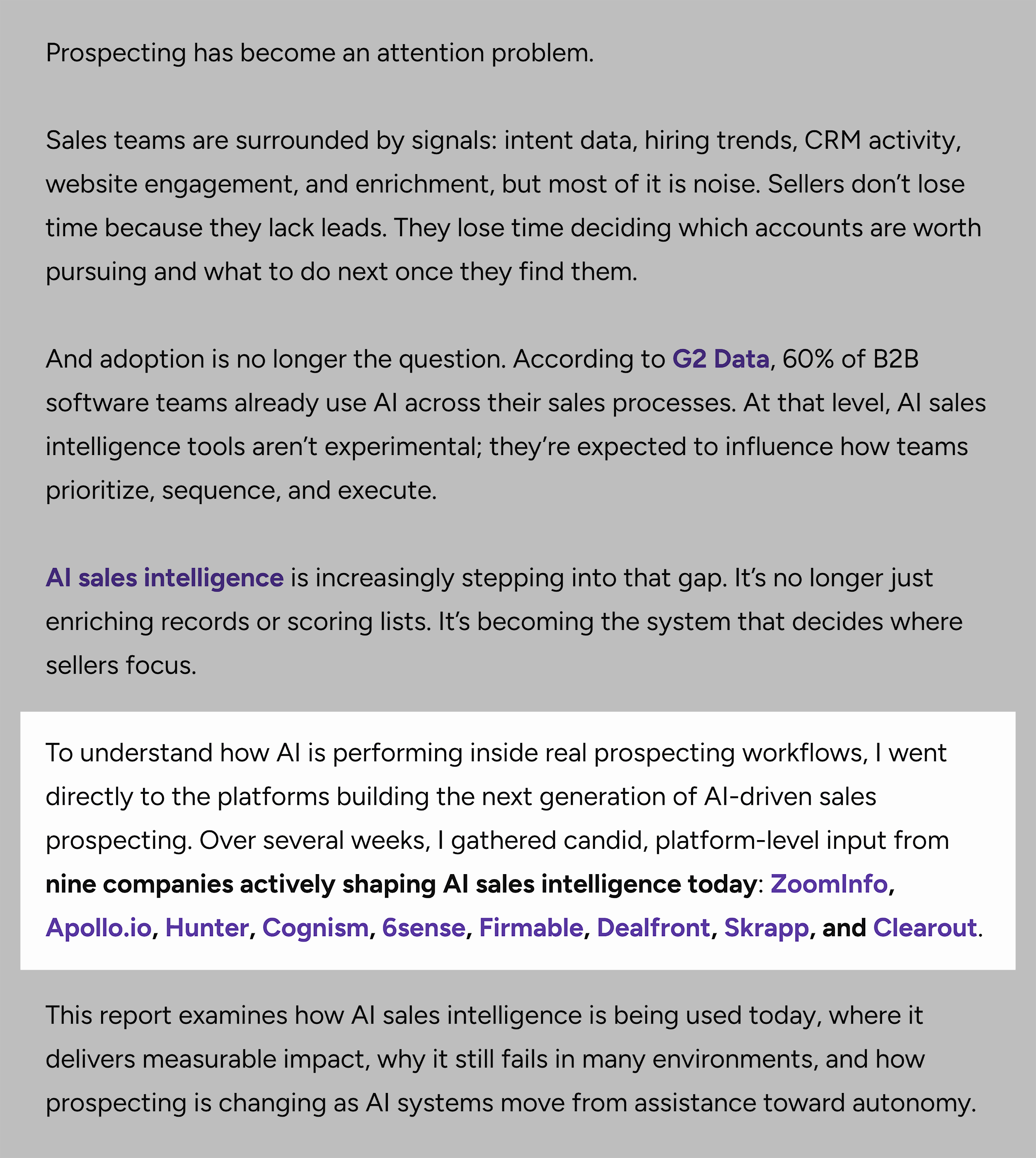 G2 – AI sales intelligence in prospecting
