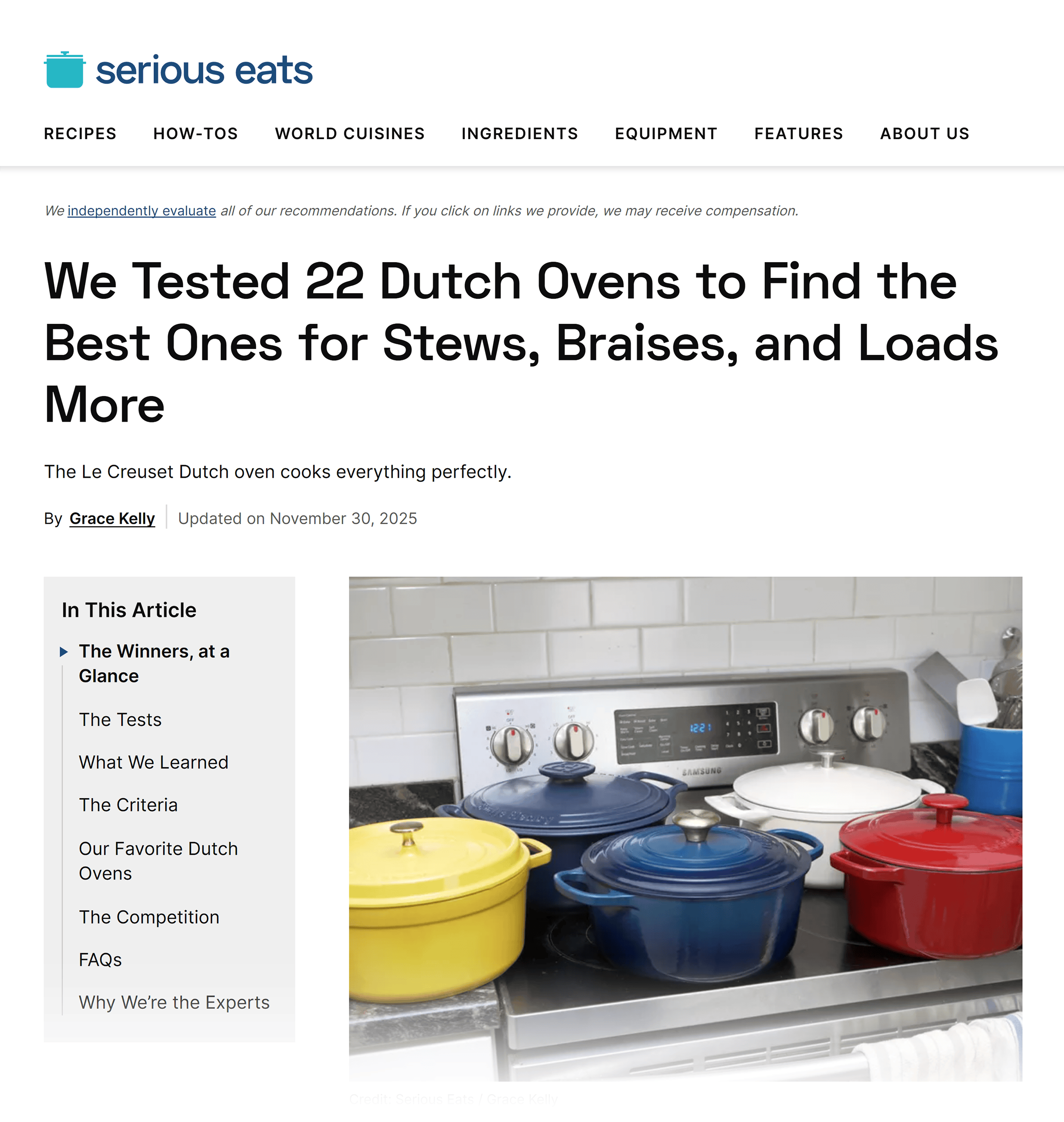 Serious eats – Best Dutch ovens