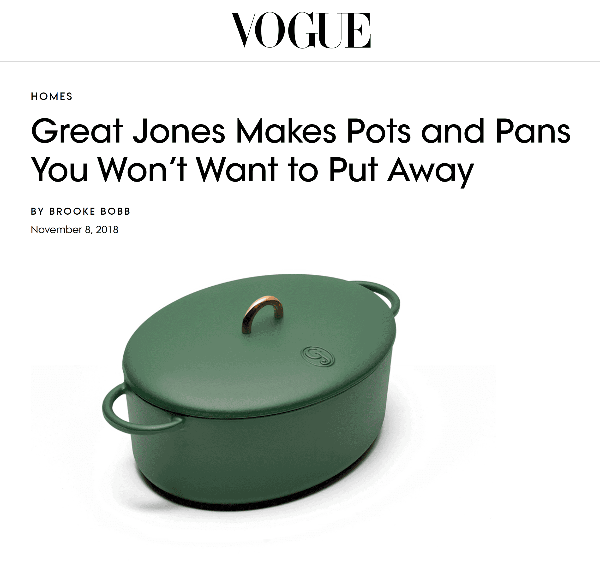 Vogue – Great Jones cookware