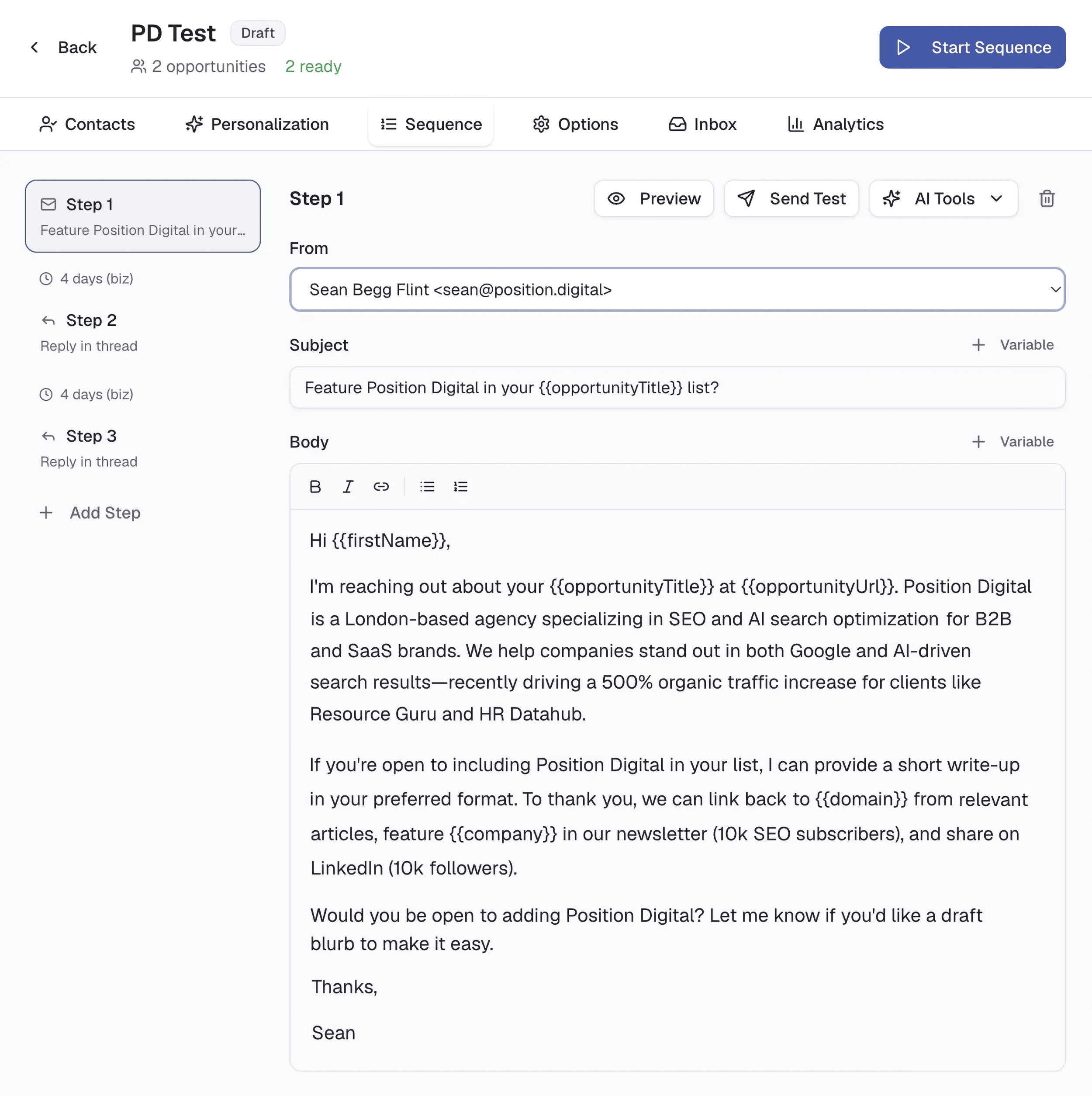 Listicle outreach email pitch example Listicle outreach email pitch example