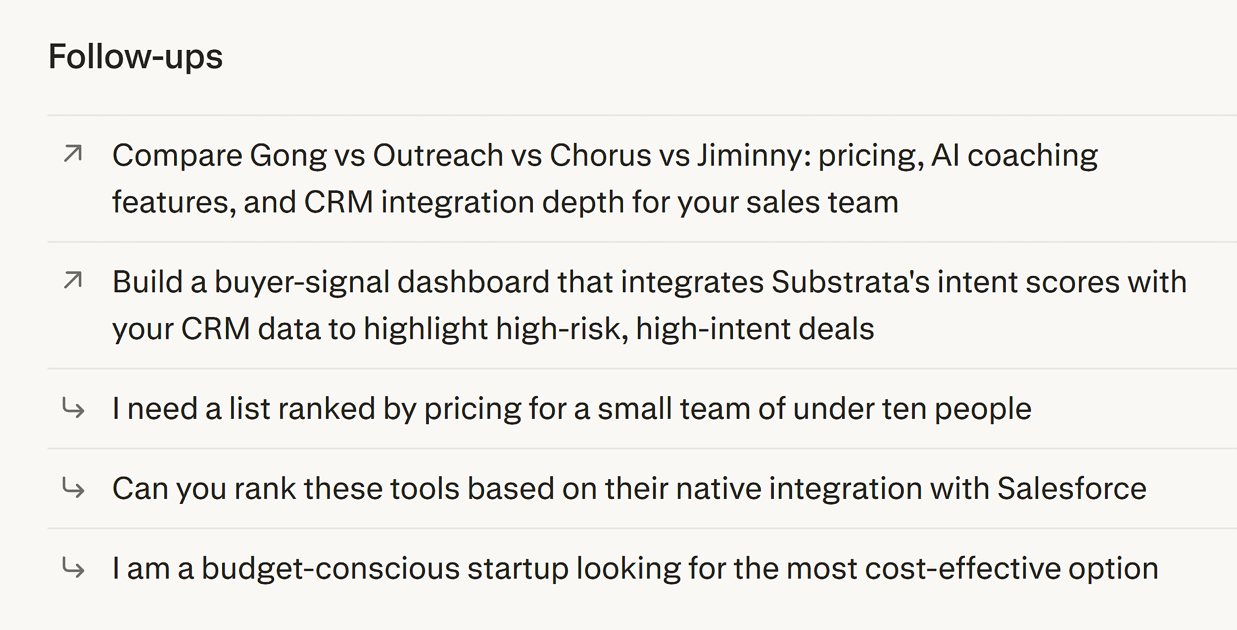 Perplexity – Sales tools – Follow-ups Perplexity – Sales tools – Follow-ups