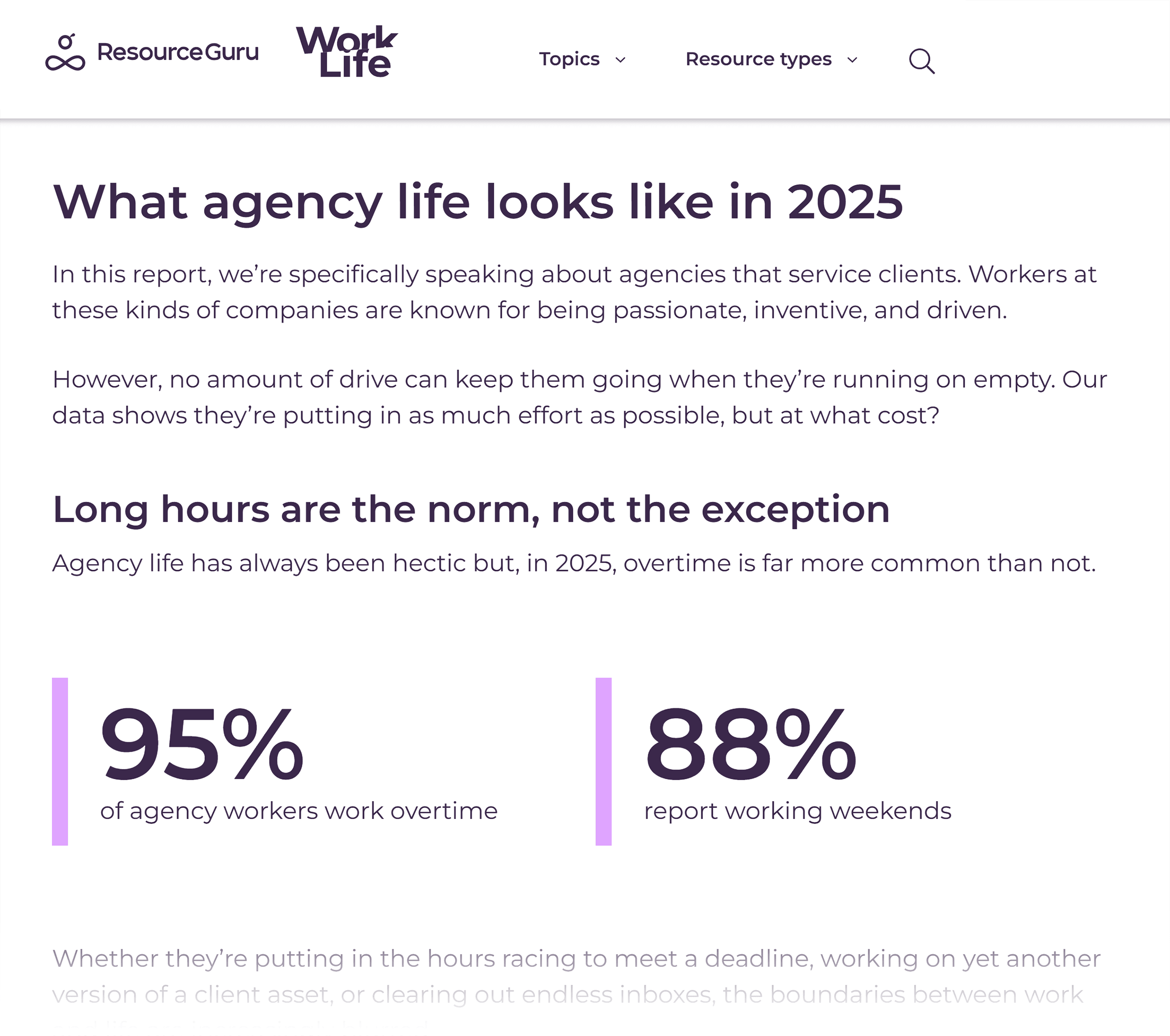 ResourceGuru – Agency overworking report ResourceGuru – Agency overworking report