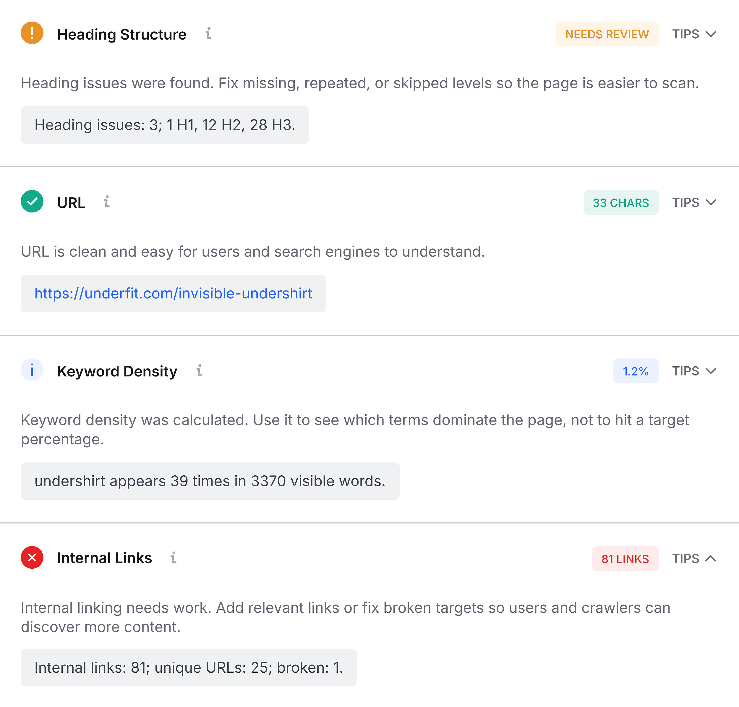 SEOQuake – Color coded report