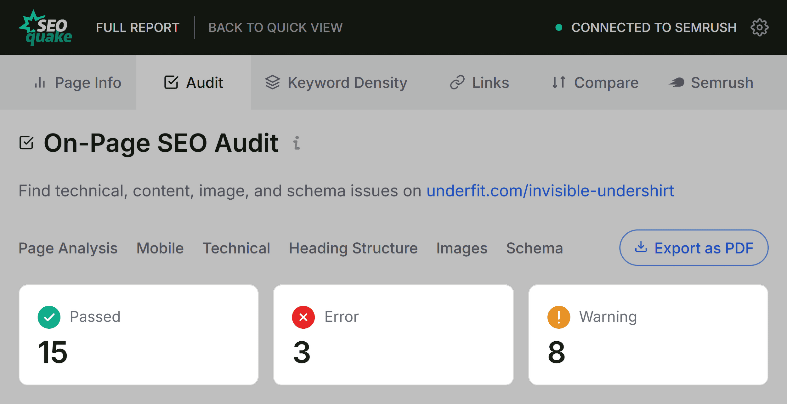 SEOQuake – Full report – Audit