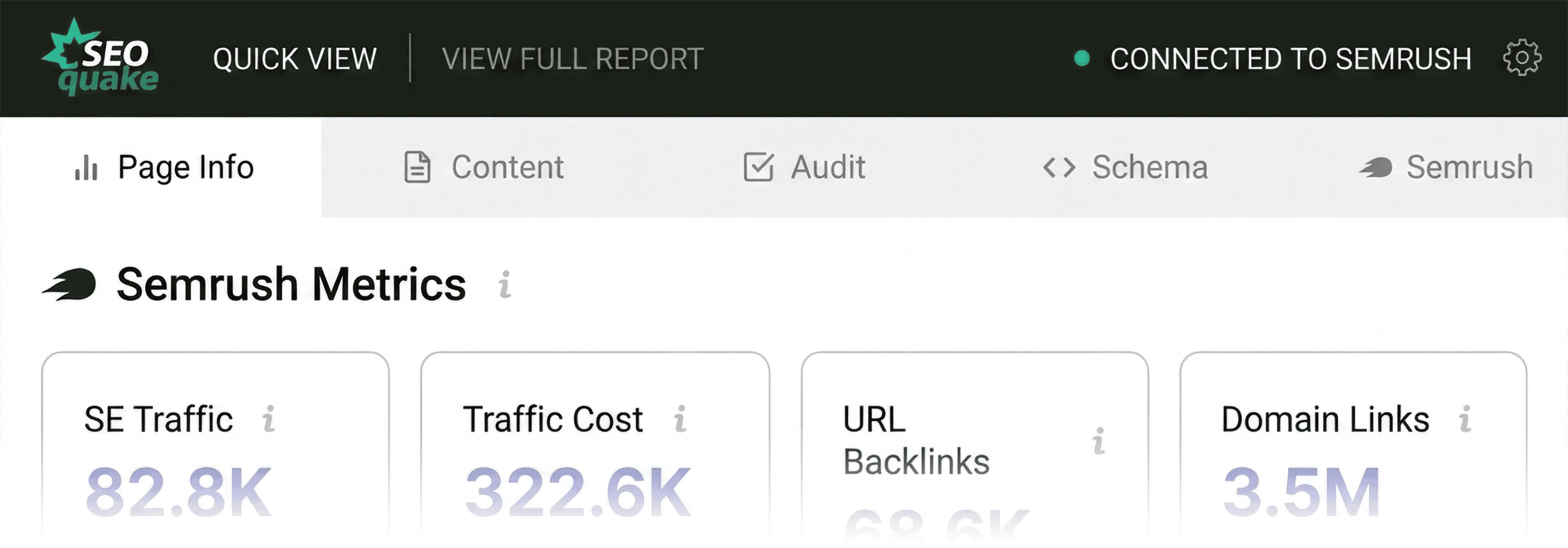 SEOQuake – Quick View – Tabs